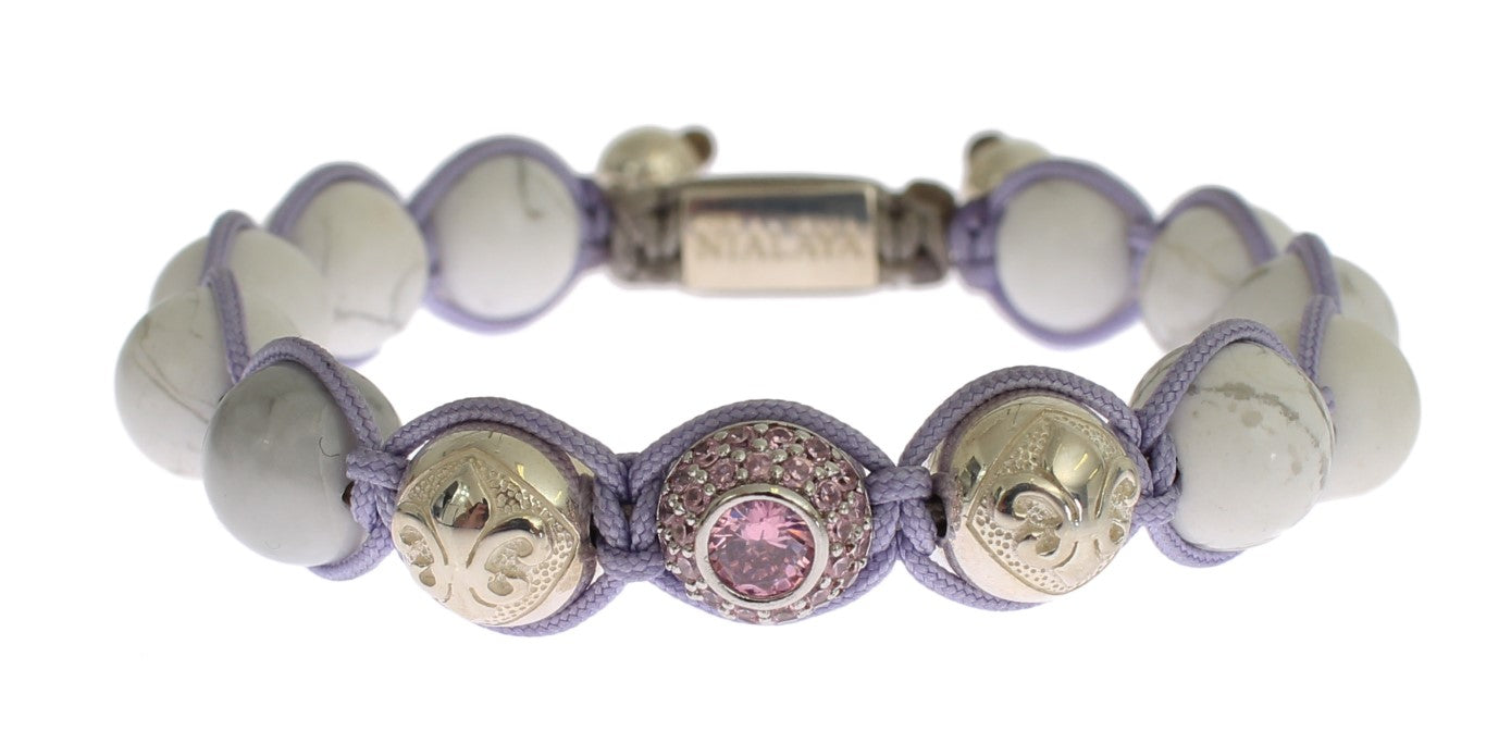 Nialaya Elegant Silver Purple CZ & Howlite Bracelet - Luksuslaukut ja asusteet Nialaya - Tutustu YVES JAVANNI® 