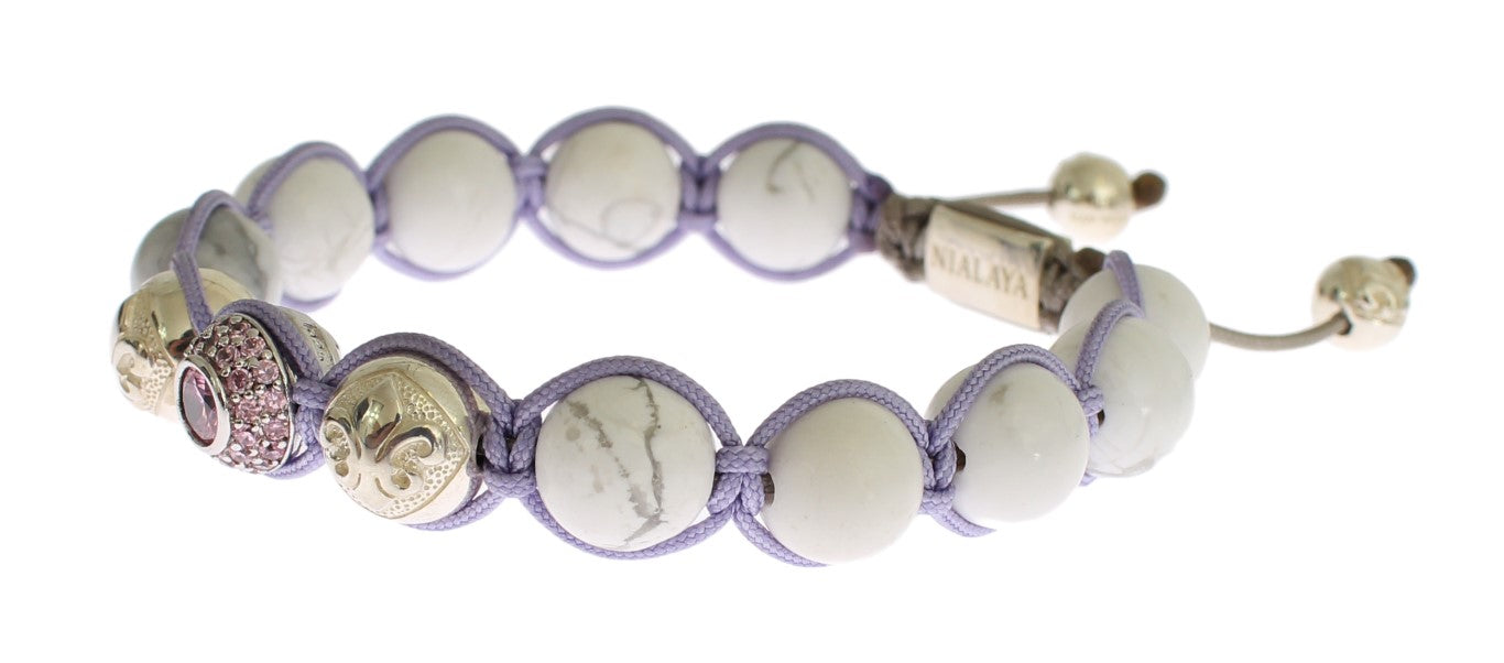 Nialaya Elegant Silver Purple CZ & Howlite Bracelet - Luksusmuotia Nialaya - Tutustu YVES JAVANNI® 