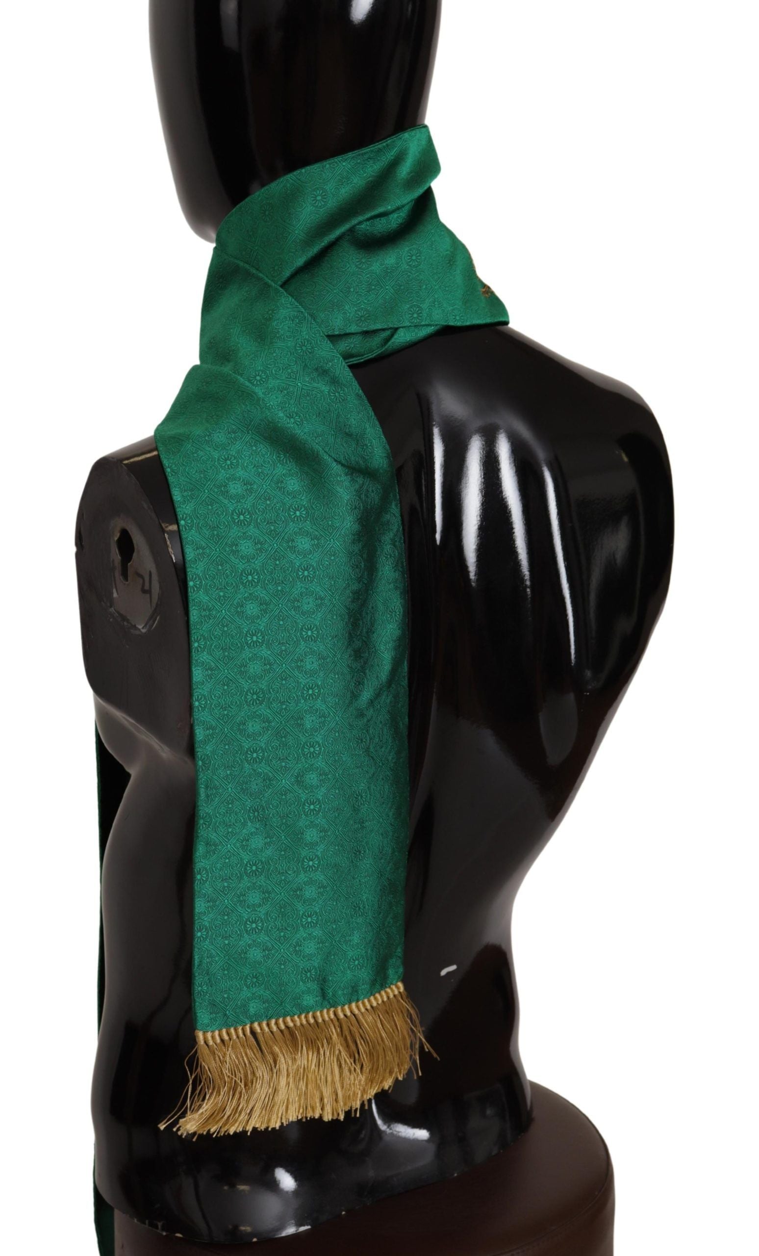 Dolce & Gabbana Elegant Green Silk Blend Men's Scarf - Luksuslaukut ja asusteet Dolce & Gabbana - Tutustu YVES JAVANNI® 