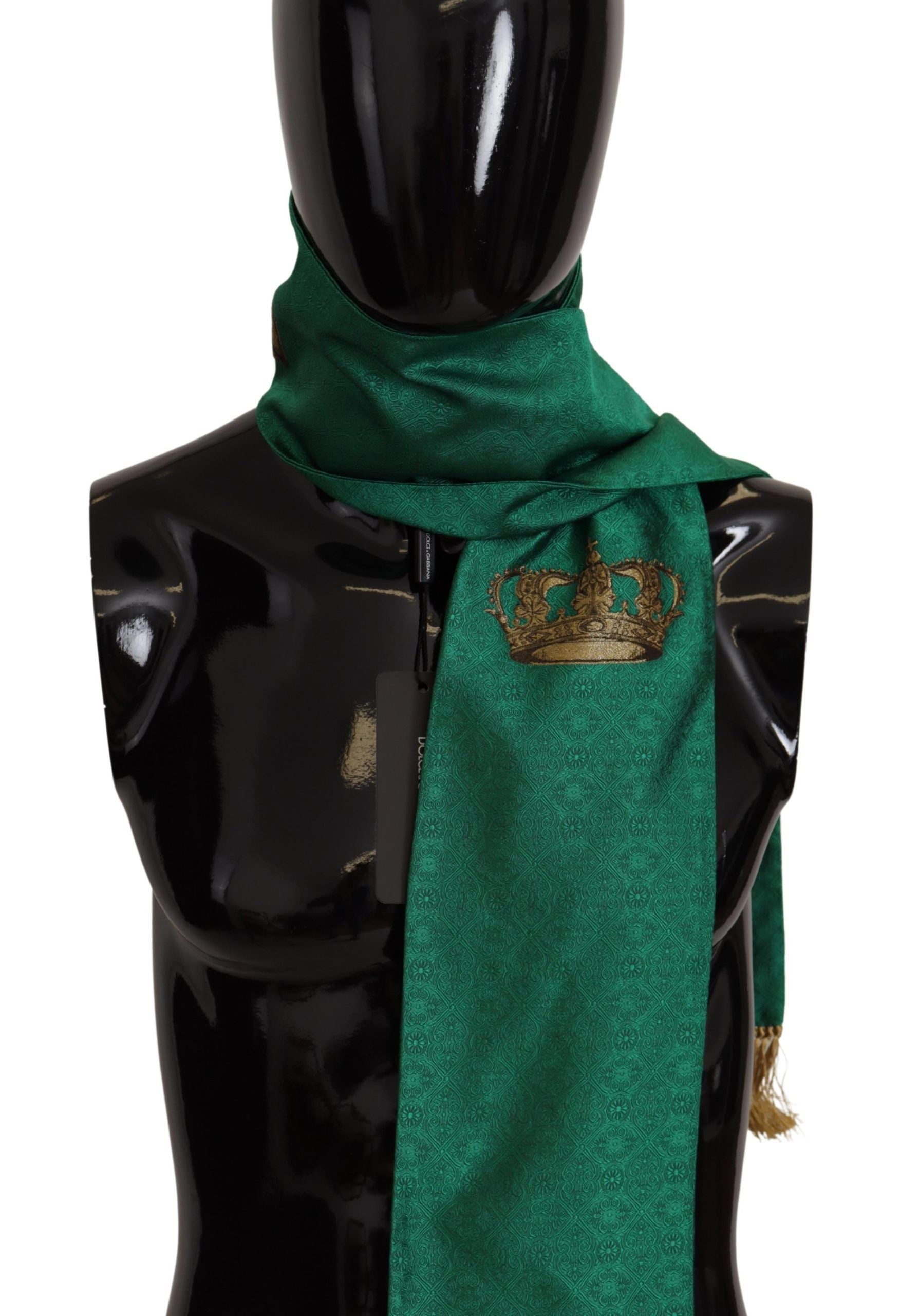 Dolce & Gabbana Elegant Green Silk Blend Men's Scarf - Luksuslaukut ja asusteet Dolce & Gabbana - Tutustu YVES JAVANNI® 