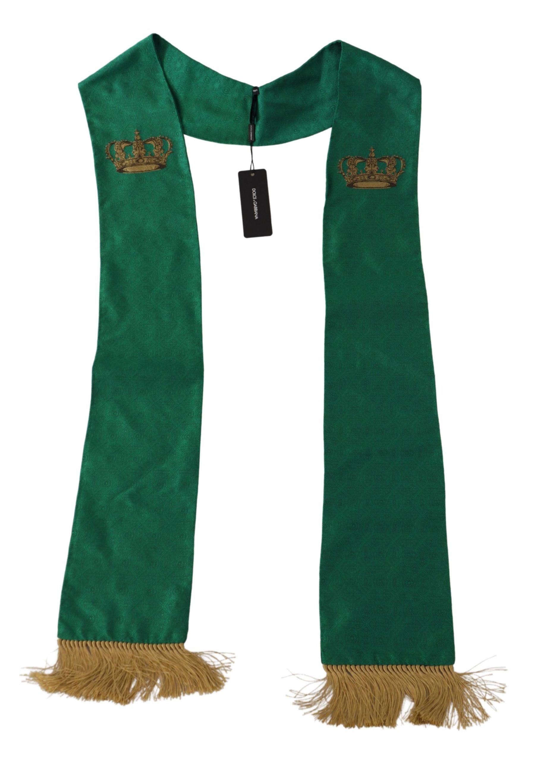 Dolce & Gabbana Elegant Green Silk Blend Men's Scarf - Luksuslaukut ja asusteet Dolce & Gabbana - Tutustu YVES JAVANNI® 