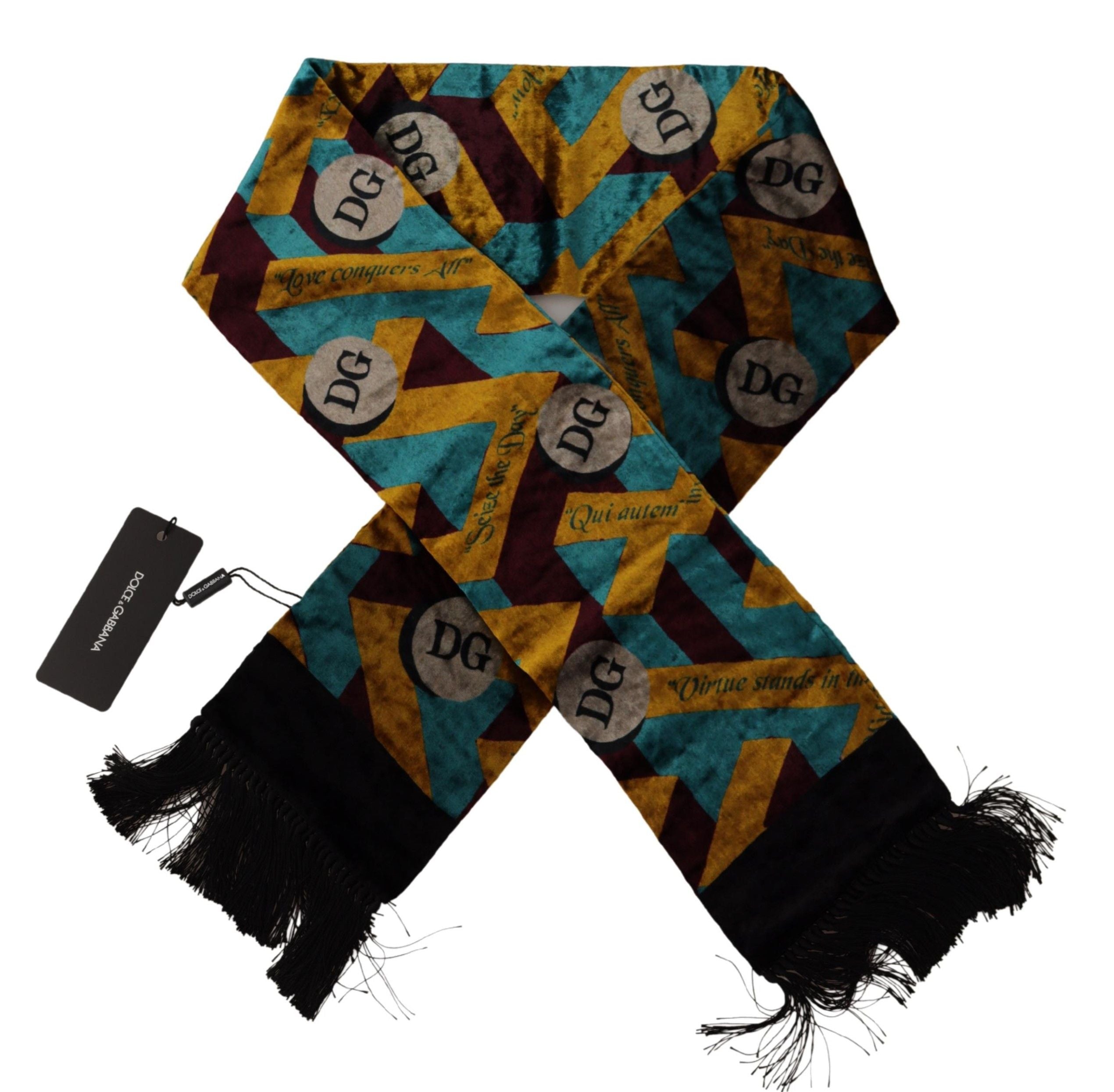 Dolce & Gabbana Elegant Multicolor Silk Blend Men's Scarf - Luksusmuotia Dolce & Gabbana - Tutustu YVES JAVANNI® 