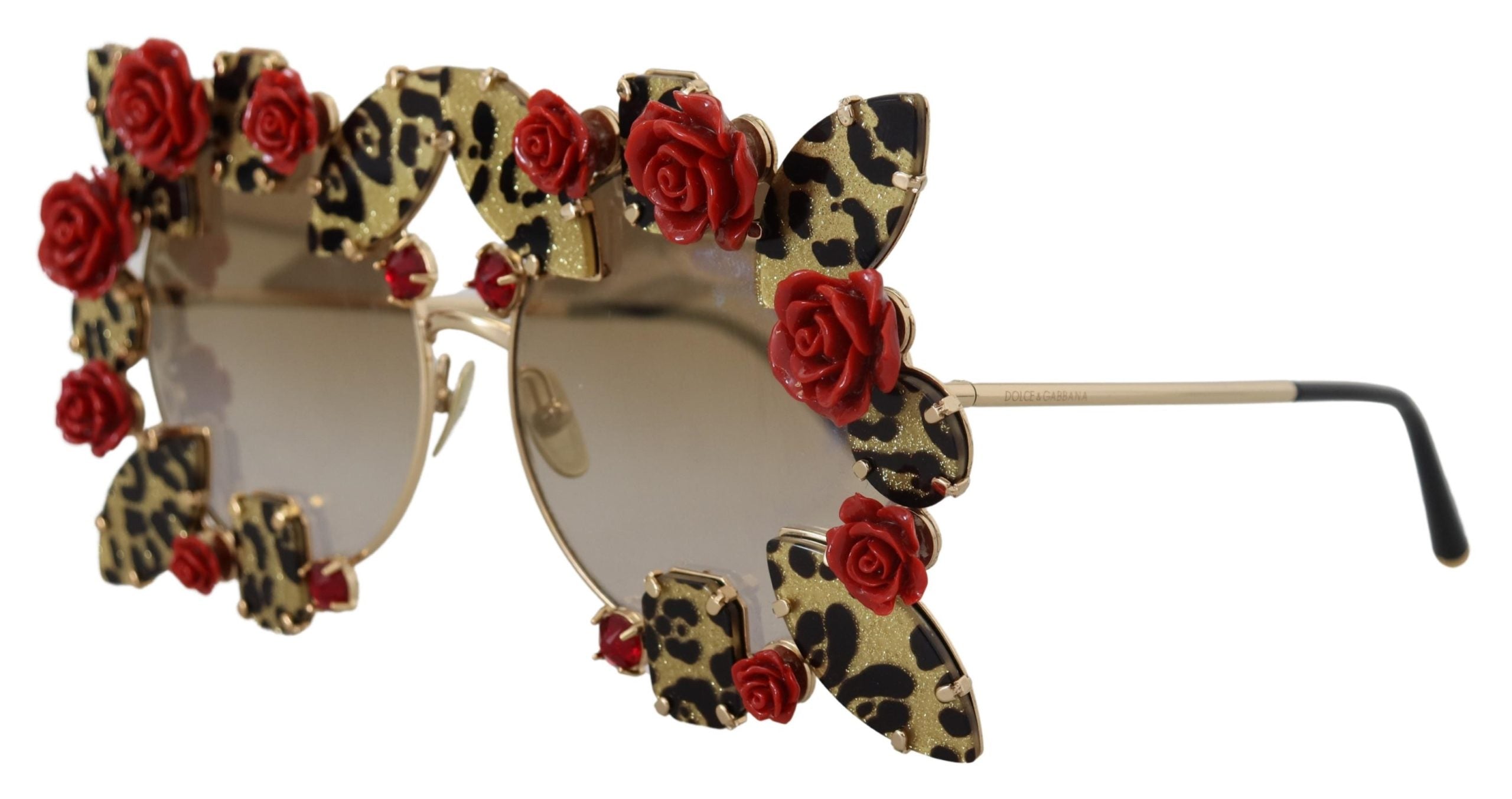 Dolce & Gabbana Elegant Round Rose-Embellished Sunglasses - Luksusmuotia Dolce & Gabbana - Tutustu YVES JAVANNI® 