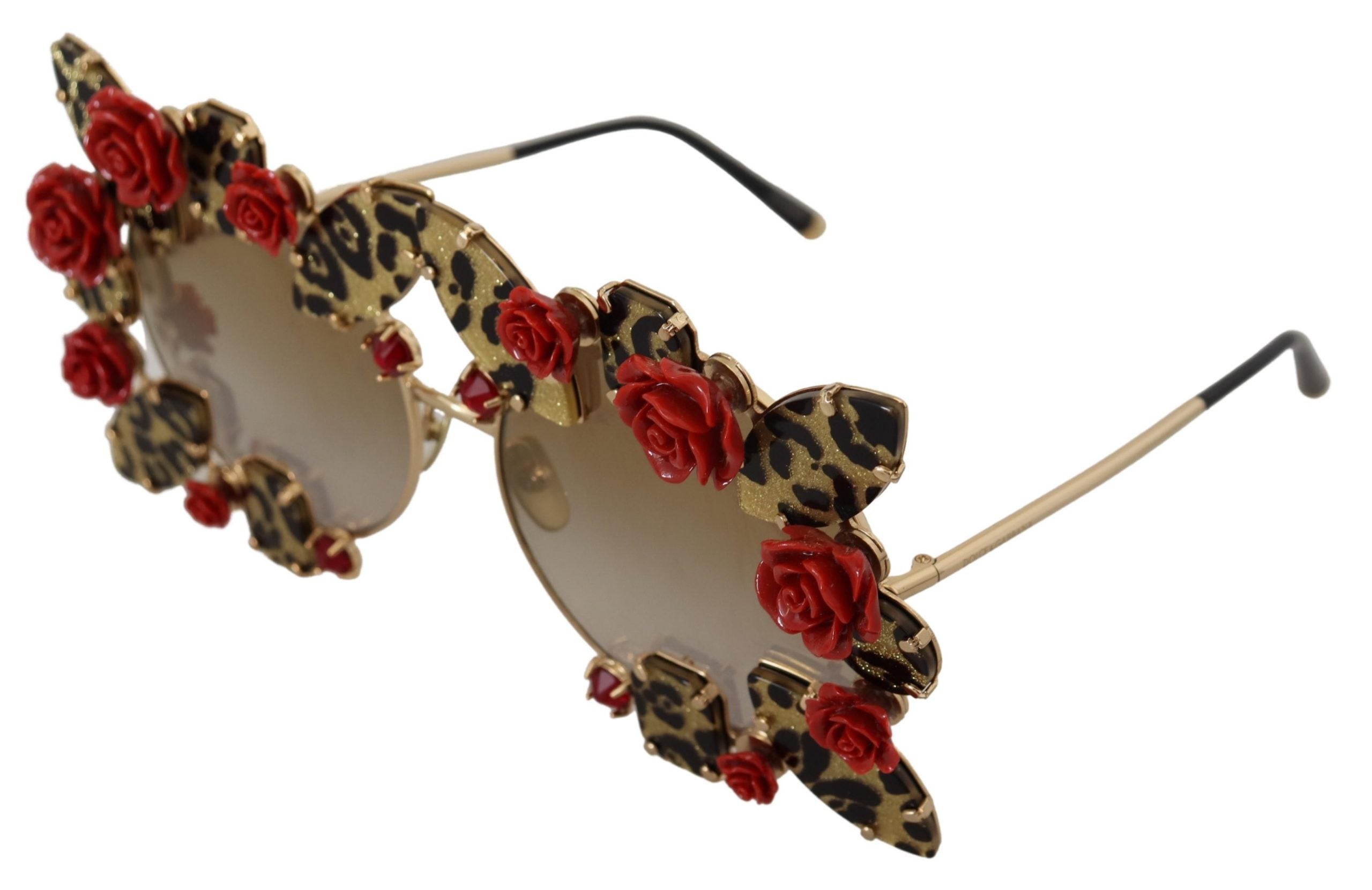 Dolce & Gabbana Elegant Round Rose-Embellished Sunglasses - Luksusmuotia Dolce & Gabbana - Tutustu YVES JAVANNI® 