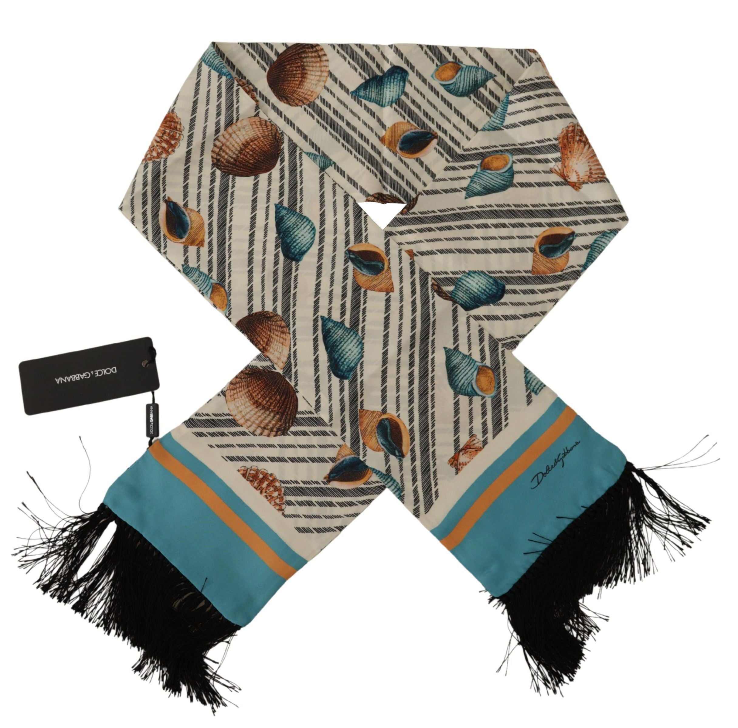 Dolce & Gabbana Multicolor Silk Seashell Printed Scarf - Luksusmuotia Dolce & Gabbana - Tutustu YVES JAVANNI® 