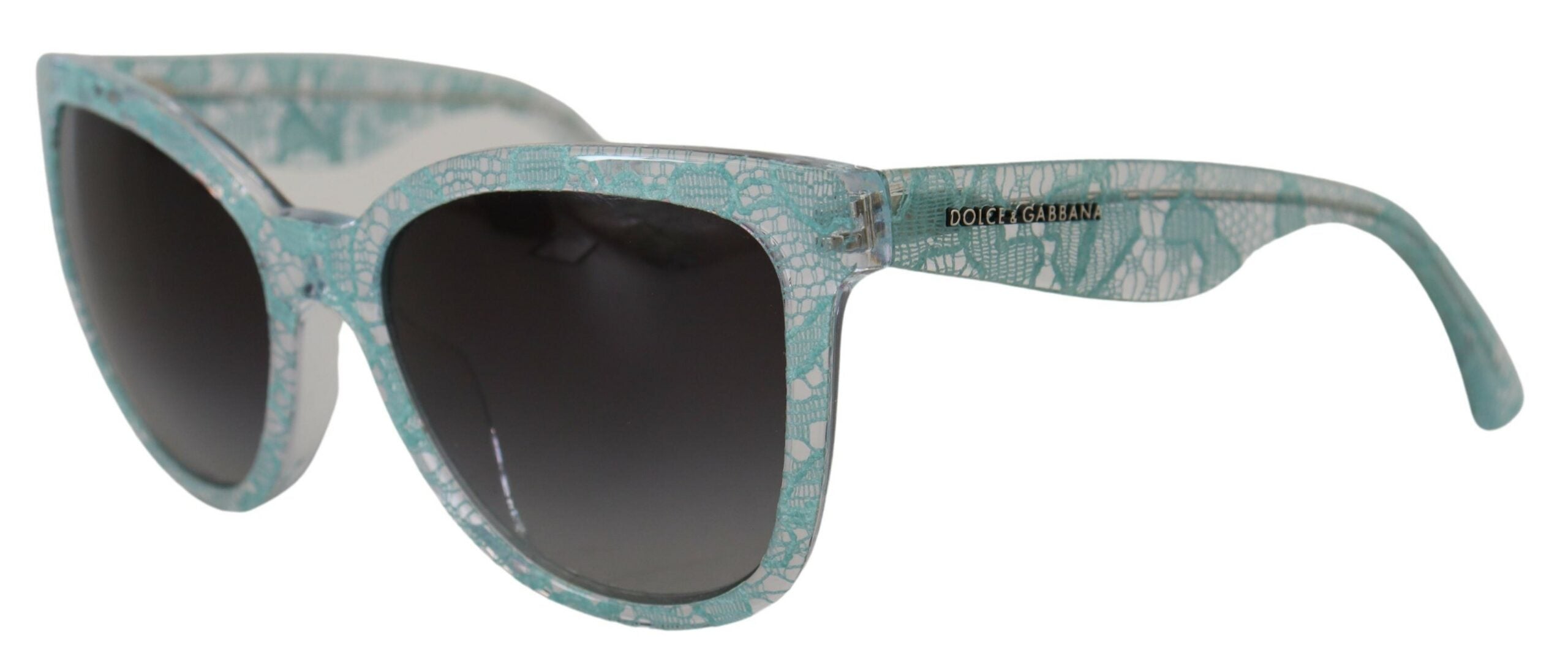 Dolce & Gabbana Elegant Blue Lace Detail Sunglasses - Luksusmuotia Dolce & Gabbana - Tutustu YVES JAVANNI® 