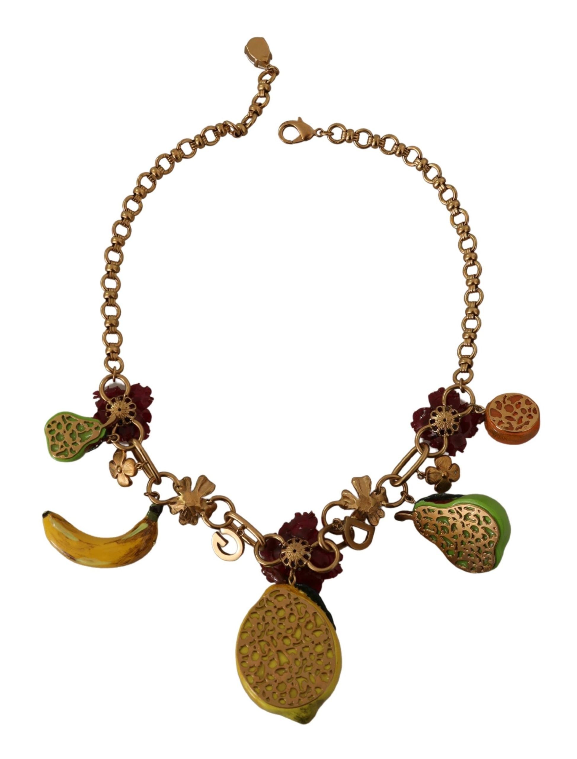 Dolce & Gabbana Chic Gold Statement Sicily Fruit Necklace - Luksusmuotia Dolce & Gabbana - Tutustu YVES JAVANNI® 