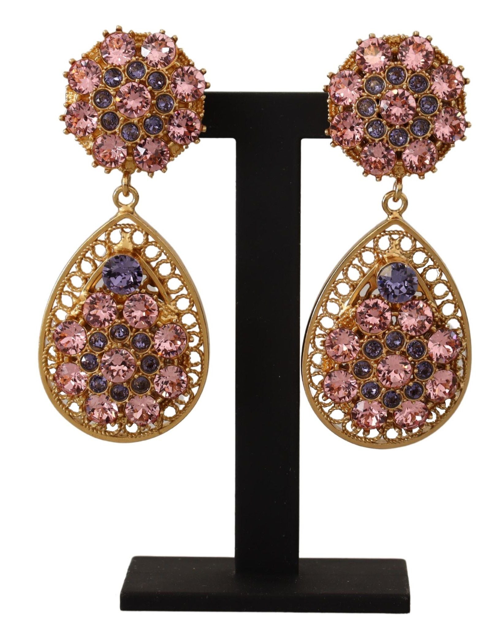 Dolce & Gabbana Baroque Multicolor Crystal Dangle Earrings - Luksusmuotia Dolce & Gabbana - Tutustu YVES JAVANNI® 