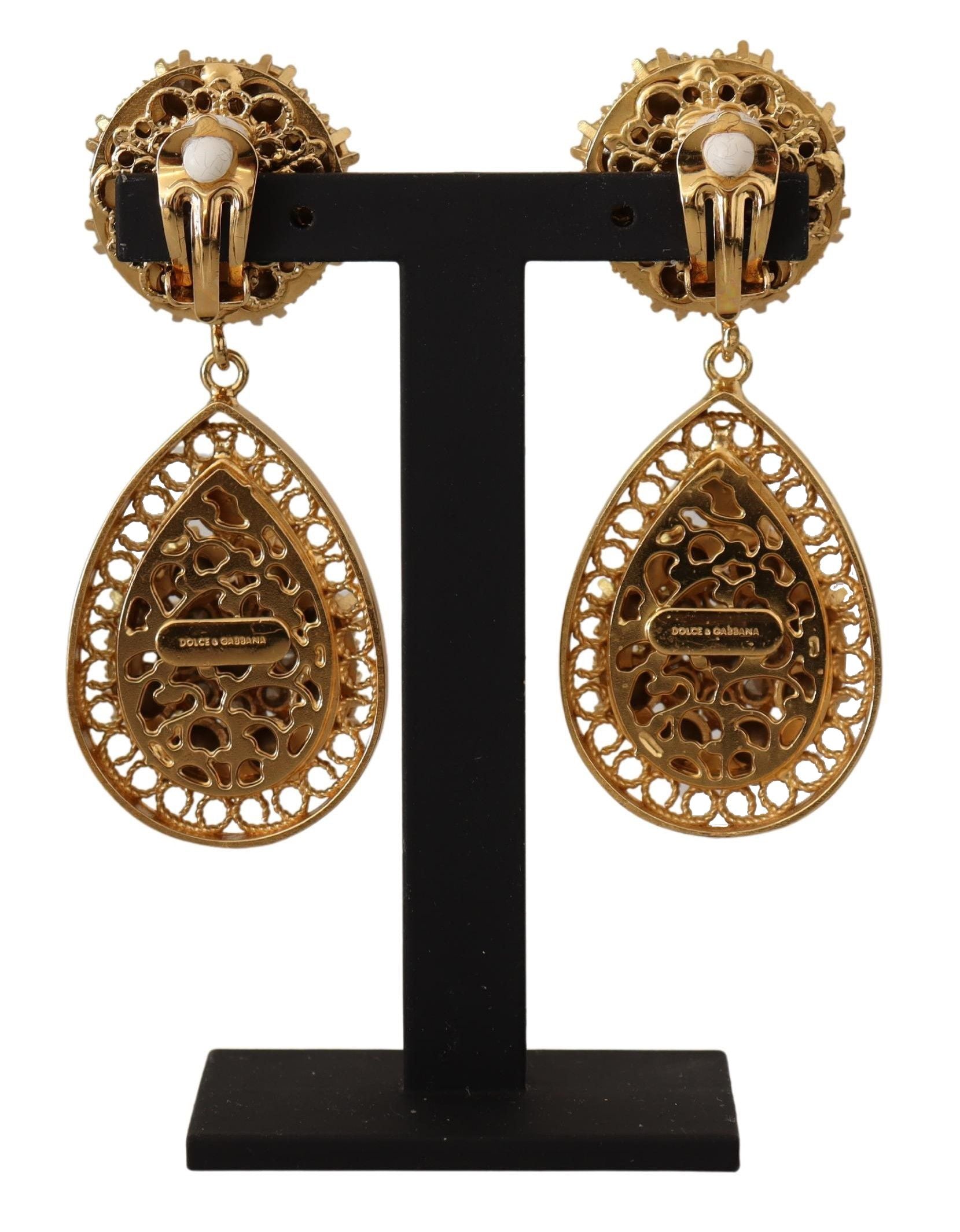 Dolce & Gabbana Baroque Multicolor Crystal Dangle Earrings - Luksusmuotia Dolce & Gabbana - Tutustu YVES JAVANNI® 