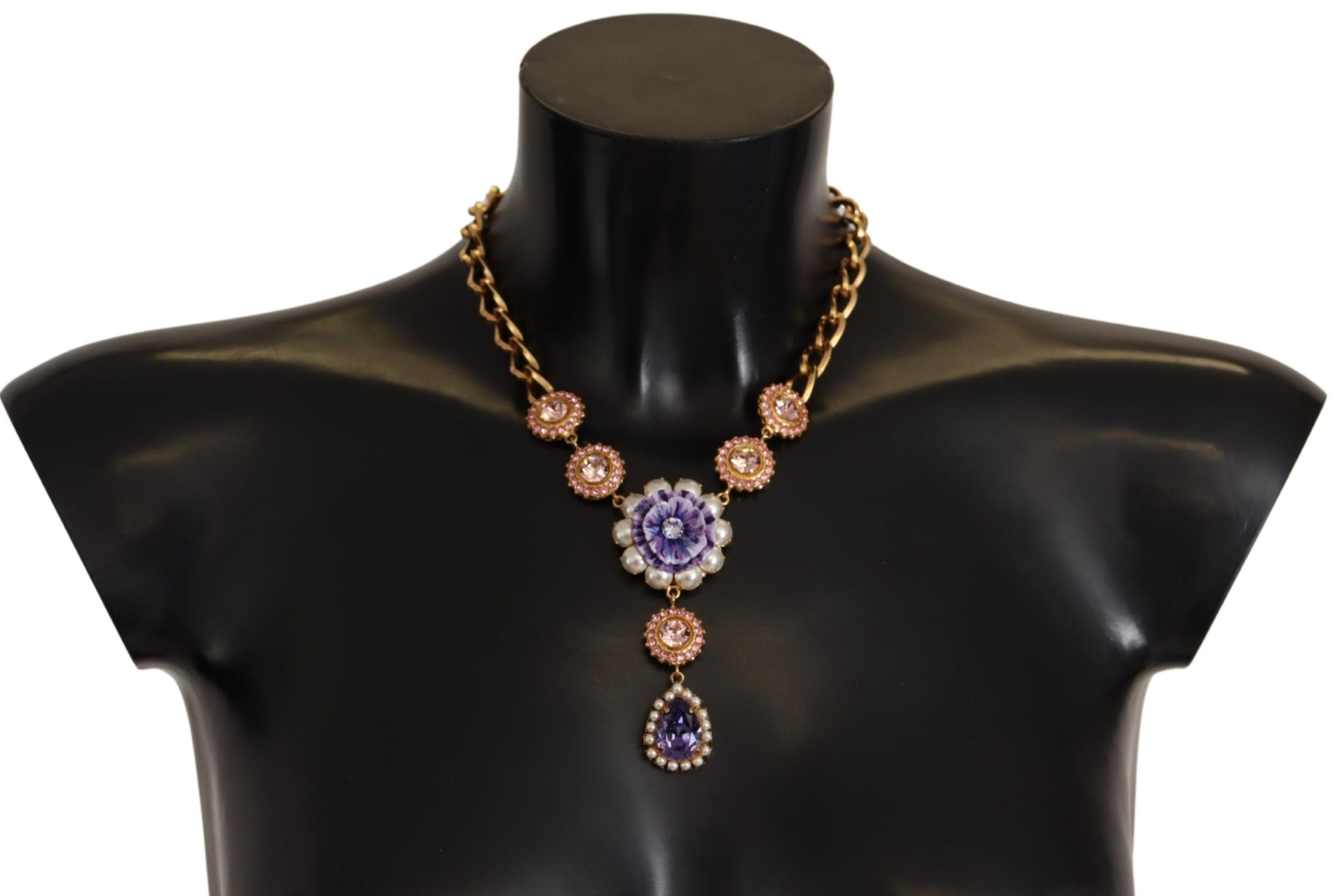 Dolce & Gabbana Elegant Floral Crystal Statement Necklace - Luksusmuotia Dolce & Gabbana - Tutustu YVES JAVANNI® 