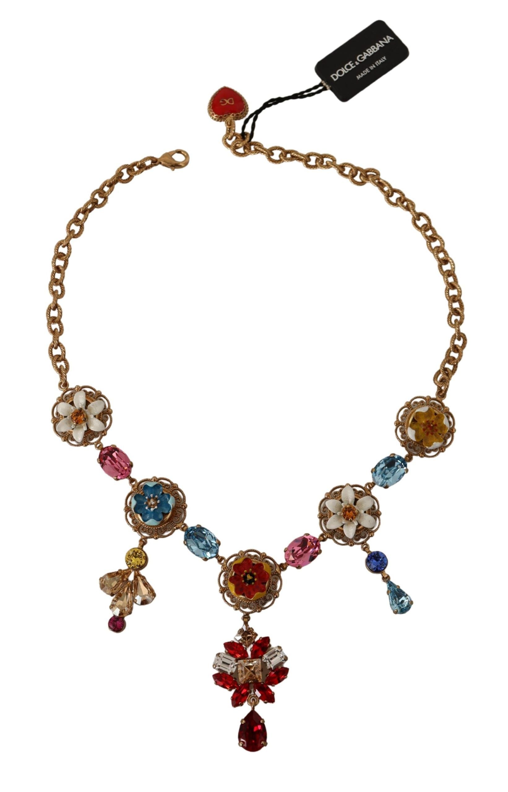 Dolce & Gabbana Elegant Floral Statement Necklace - Luksusmuotia Dolce & Gabbana - Tutustu YVES JAVANNI® 