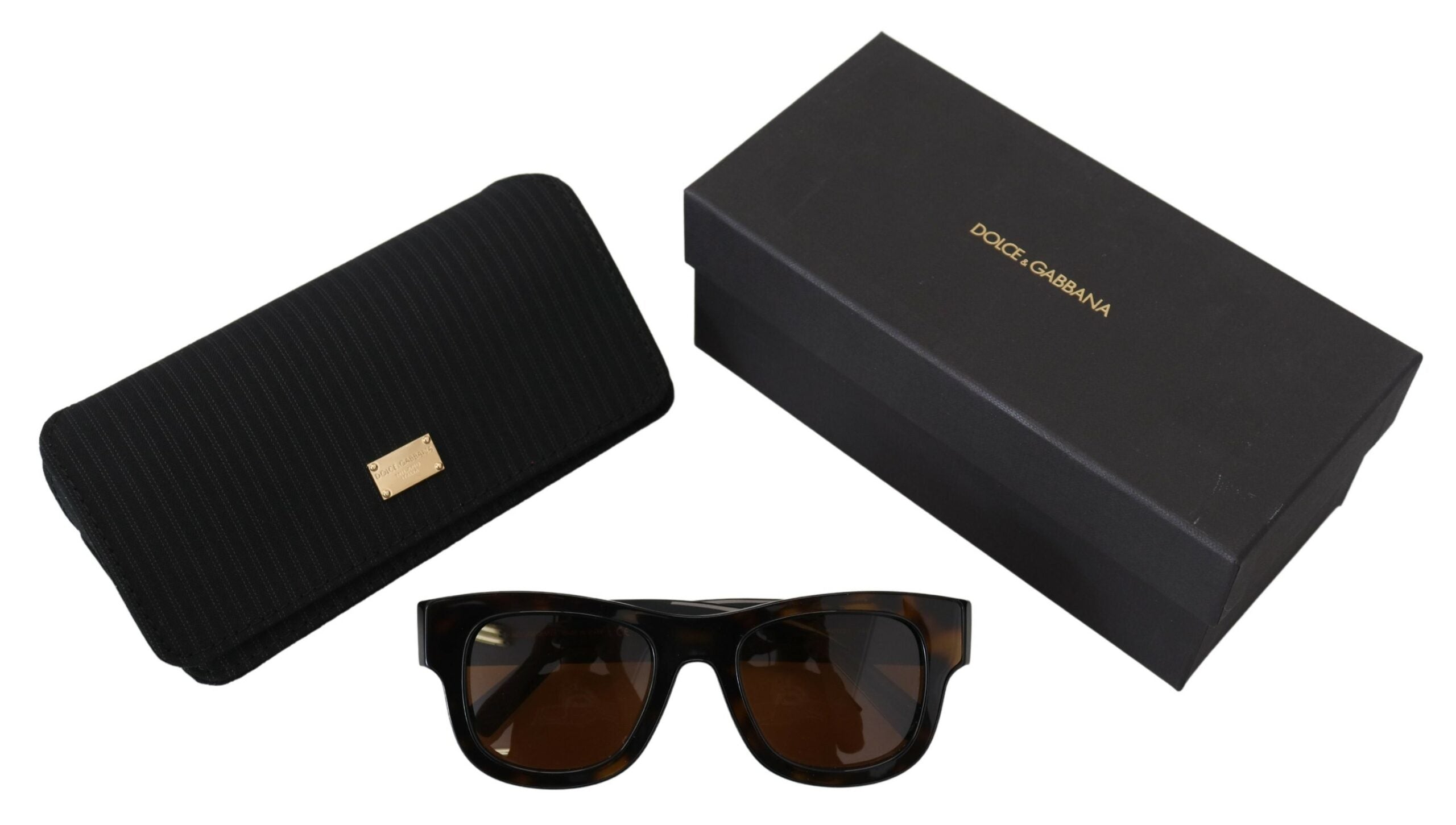 Dolce & Gabbana Chic Brown Acetate Sunglasses - Luksusmuotia Dolce & Gabbana - Tutustu YVES JAVANNI® 