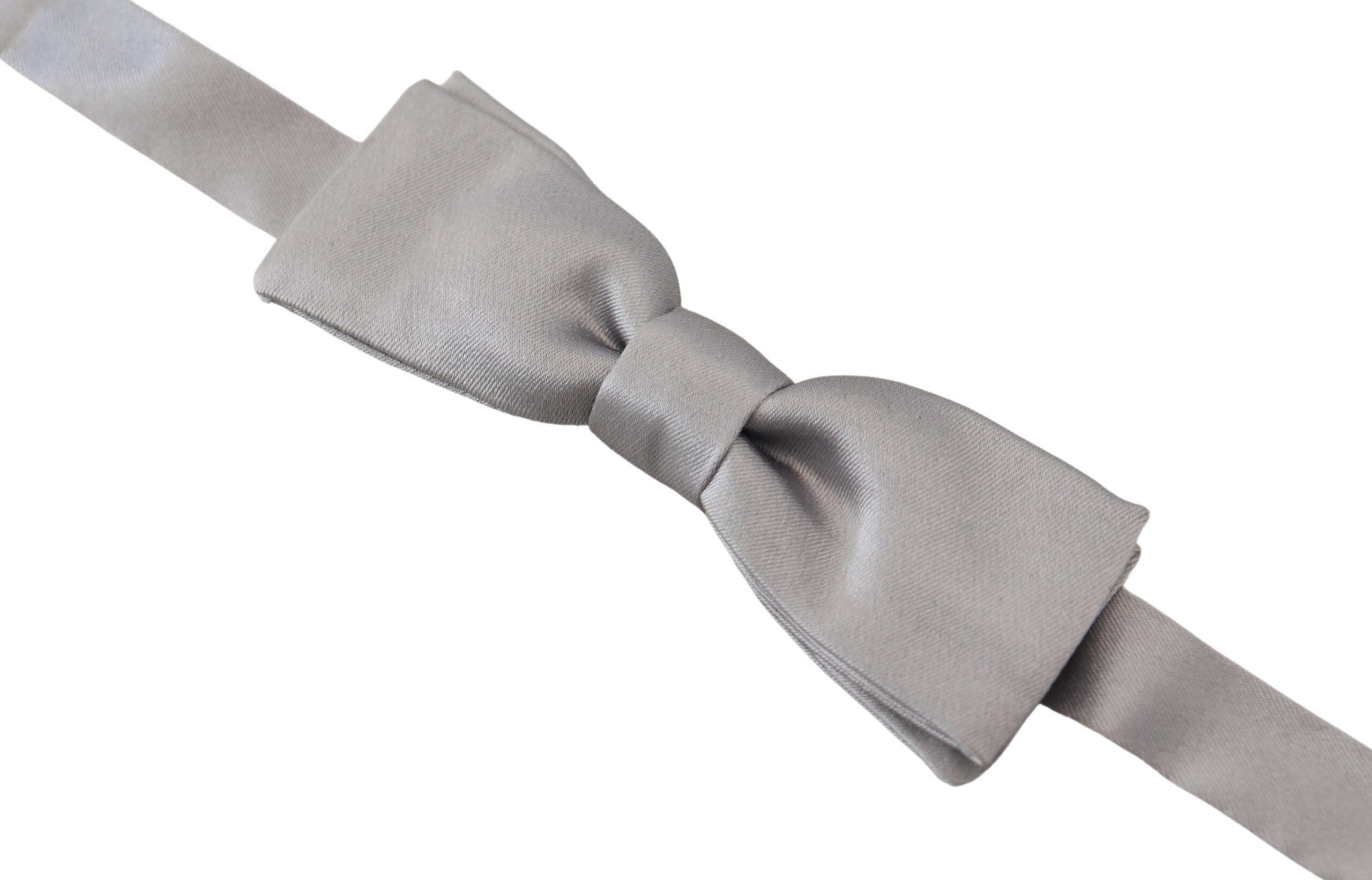 Dolce & Gabbana Elegant Gray Silk Bow Tie - Luksuslaukut ja asusteet Dolce & Gabbana - Tutustu YVES JAVANNI® 