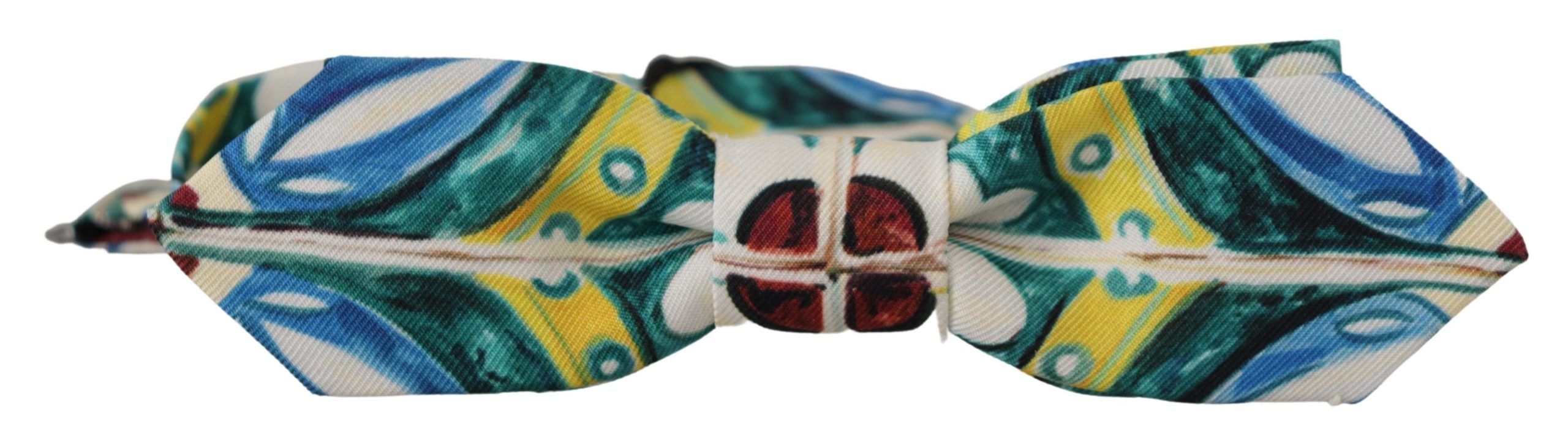 Dolce & Gabbana Elegant Silk Majolica Print Bow Tie - Luksusmuotia Dolce & Gabbana - Tutustu YVES JAVANNI® 