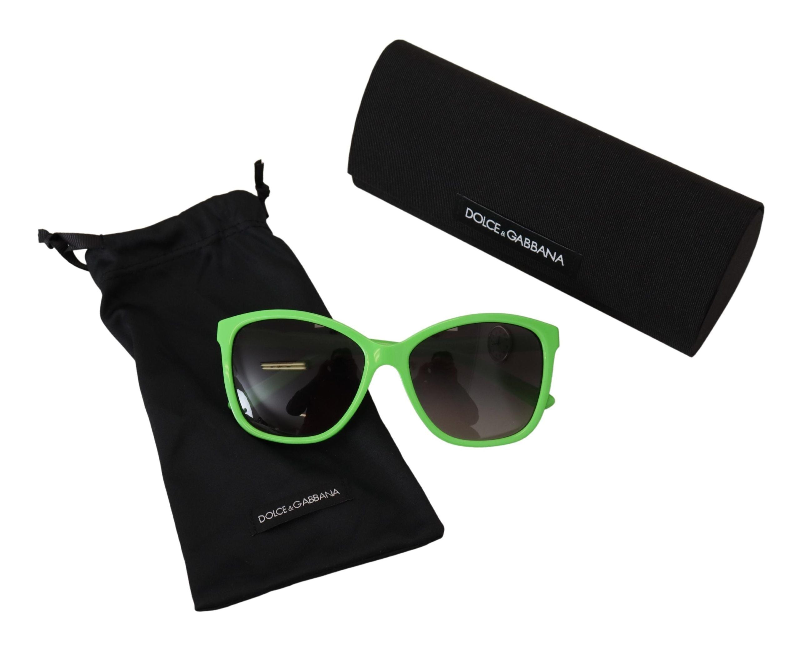 Dolce & Gabbana Chic Green Acetate Round Sunglasses - Luksusmuotia Dolce & Gabbana - Tutustu YVES JAVANNI® 