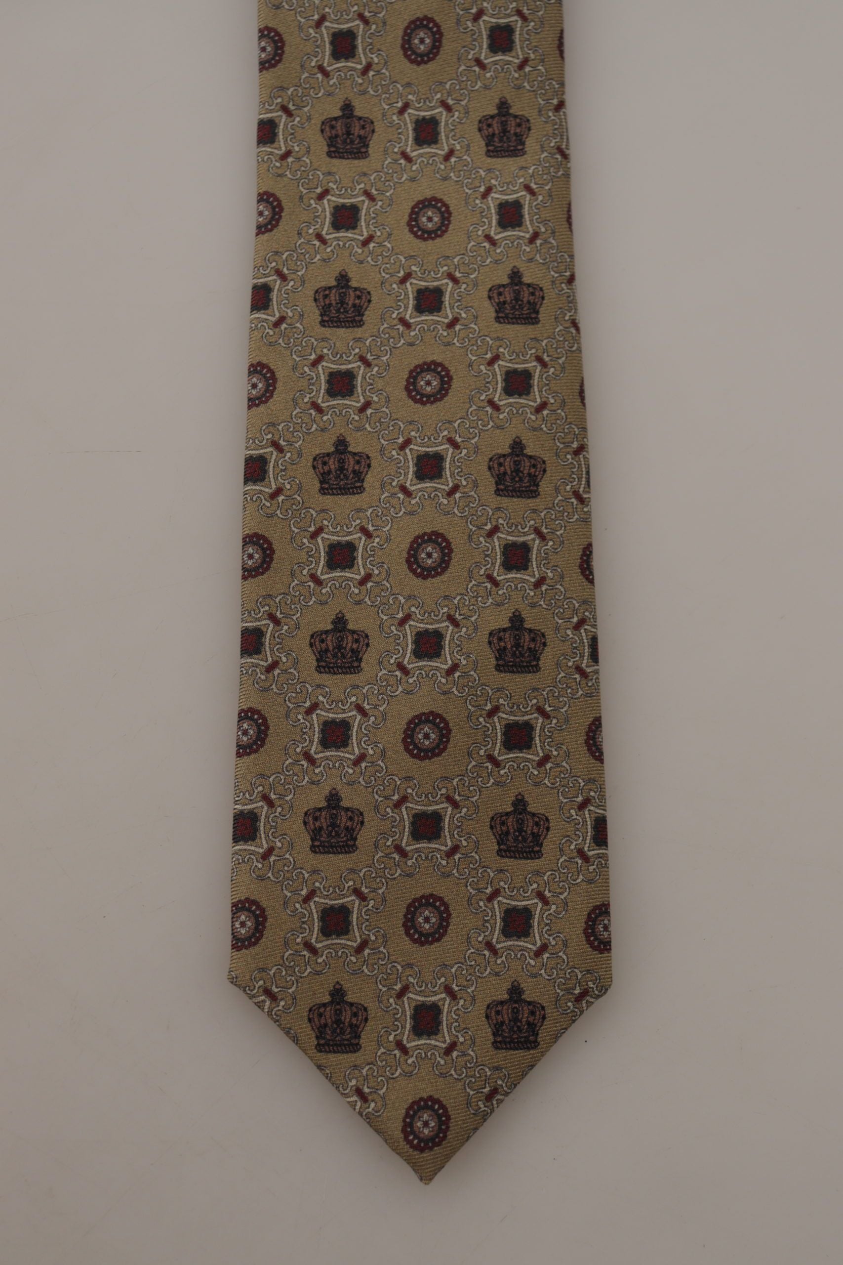 Dolce & Gabbana Elegant Silk Beige Necktie - Luksusmuotia Dolce & Gabbana - Tutustu YVES JAVANNI® 