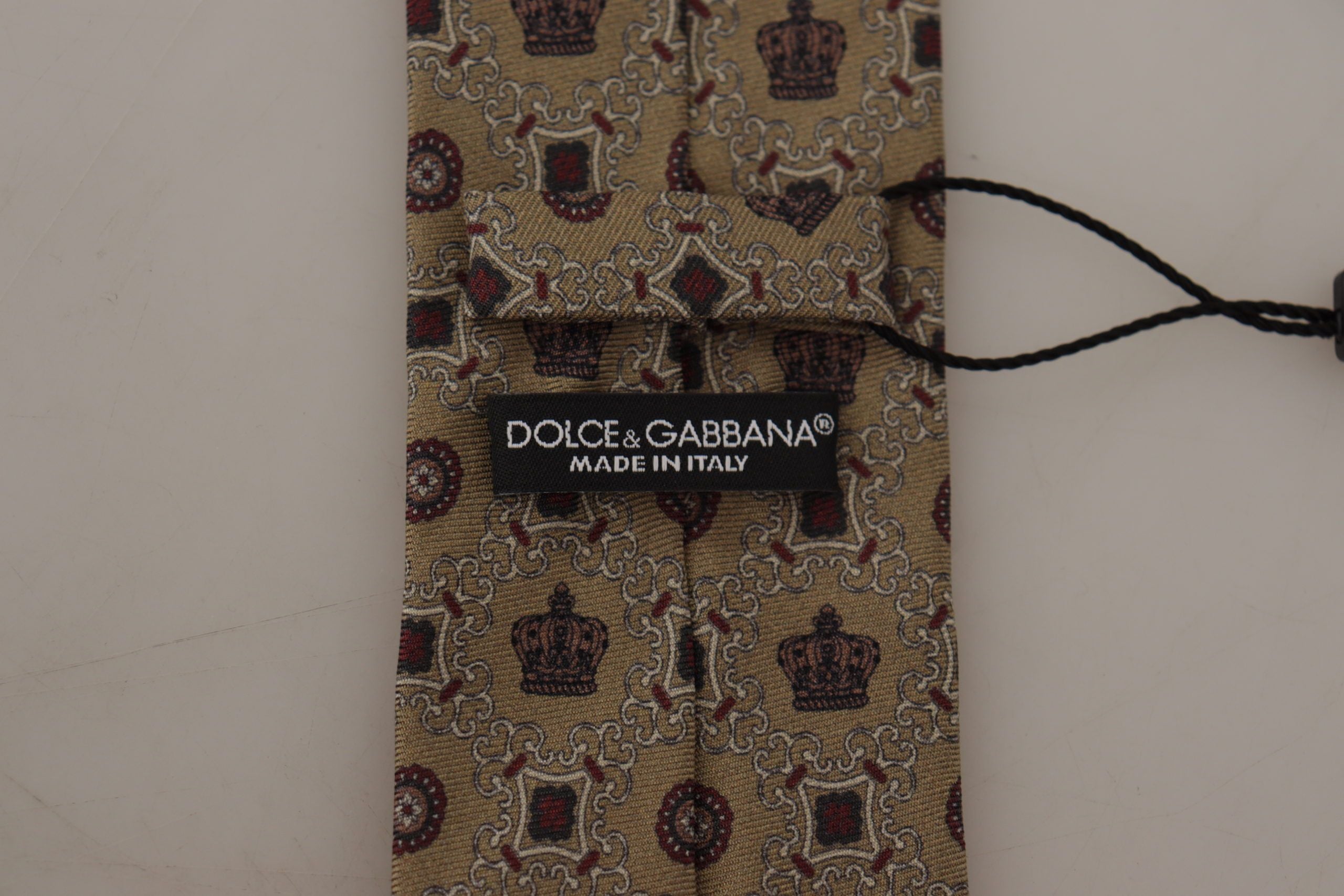 Dolce & Gabbana Elegant Silk Beige Necktie - Luksusmuotia Dolce & Gabbana - Tutustu YVES JAVANNI® 