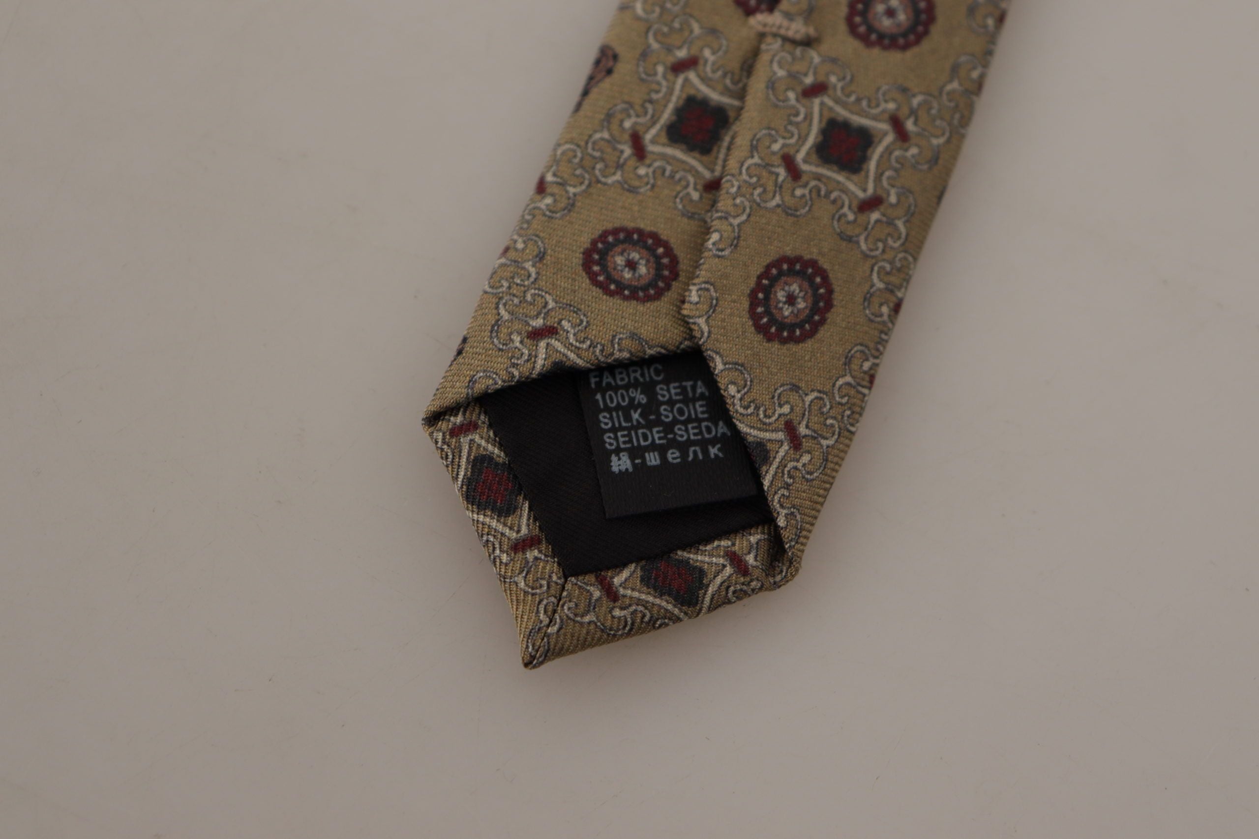 Dolce & Gabbana Elegant Silk Beige Necktie - Luksusmuotia Dolce & Gabbana - Tutustu YVES JAVANNI® 