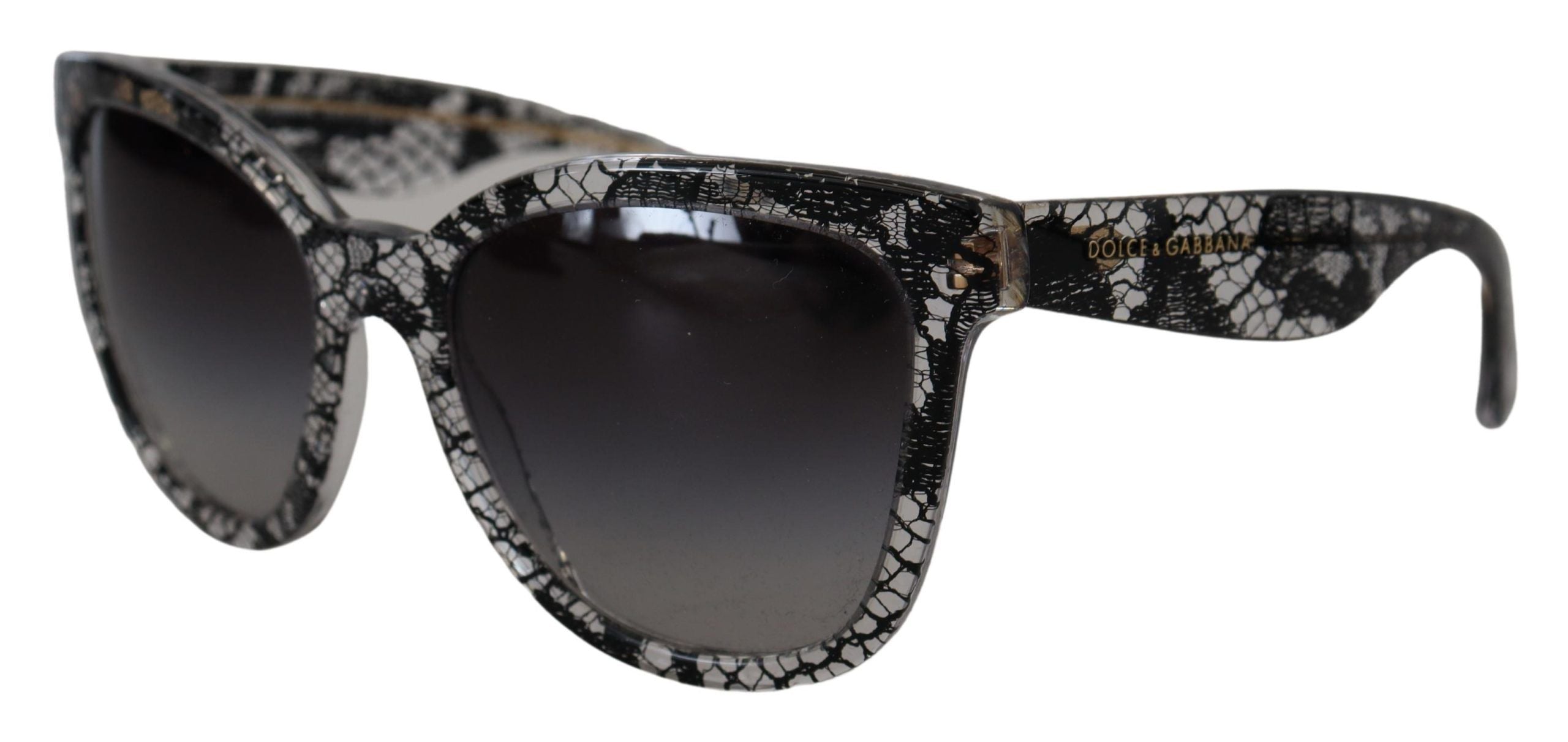 Dolce & Gabbana Elegant White Lace Applique Sunglasses - Luksusmuotia Dolce & Gabbana - Tutustu YVES JAVANNI® 