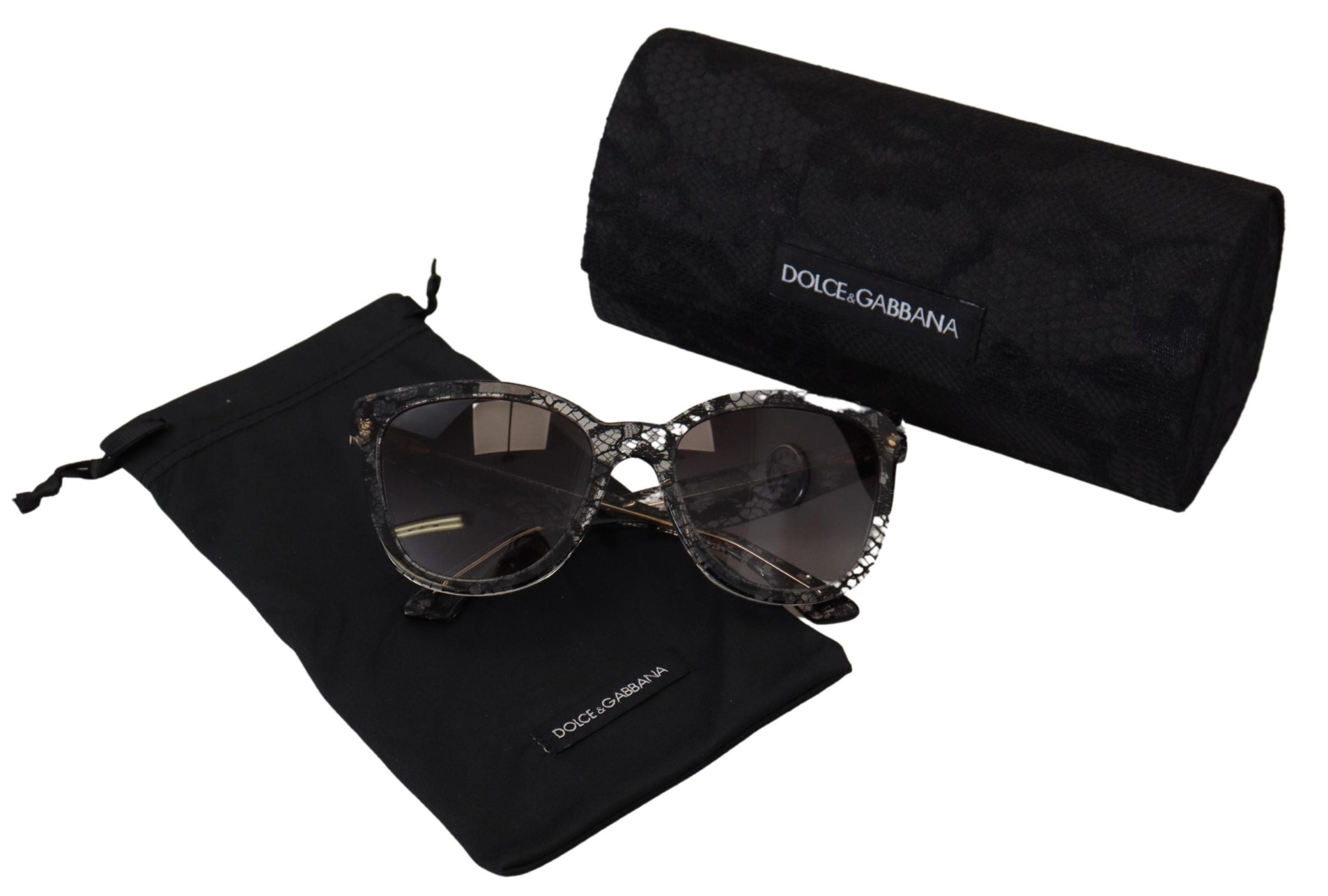 Dolce & Gabbana Elegant White Lace Applique Sunglasses - Luksusmuotia Dolce & Gabbana - Tutustu YVES JAVANNI® 