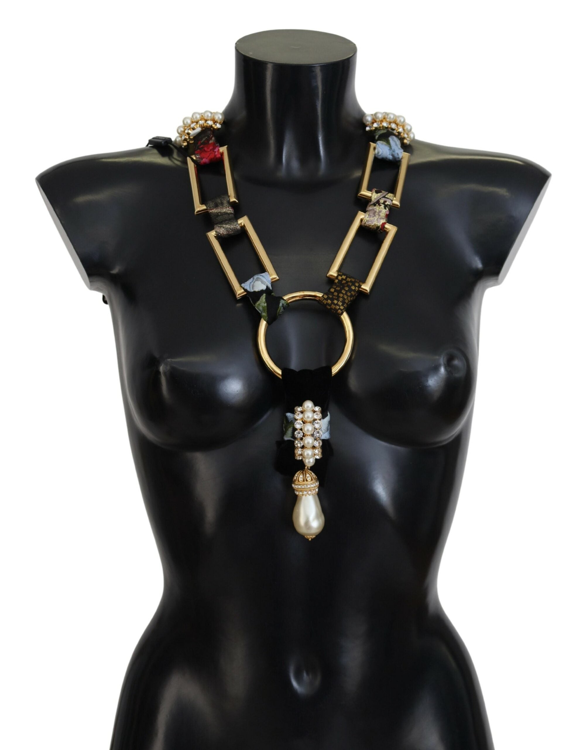 Dolce & Gabbana Elegant Gold Brass Pearl Statement Necklace - Luksusmuotia Dolce & Gabbana - Tutustu YVES JAVANNI® 