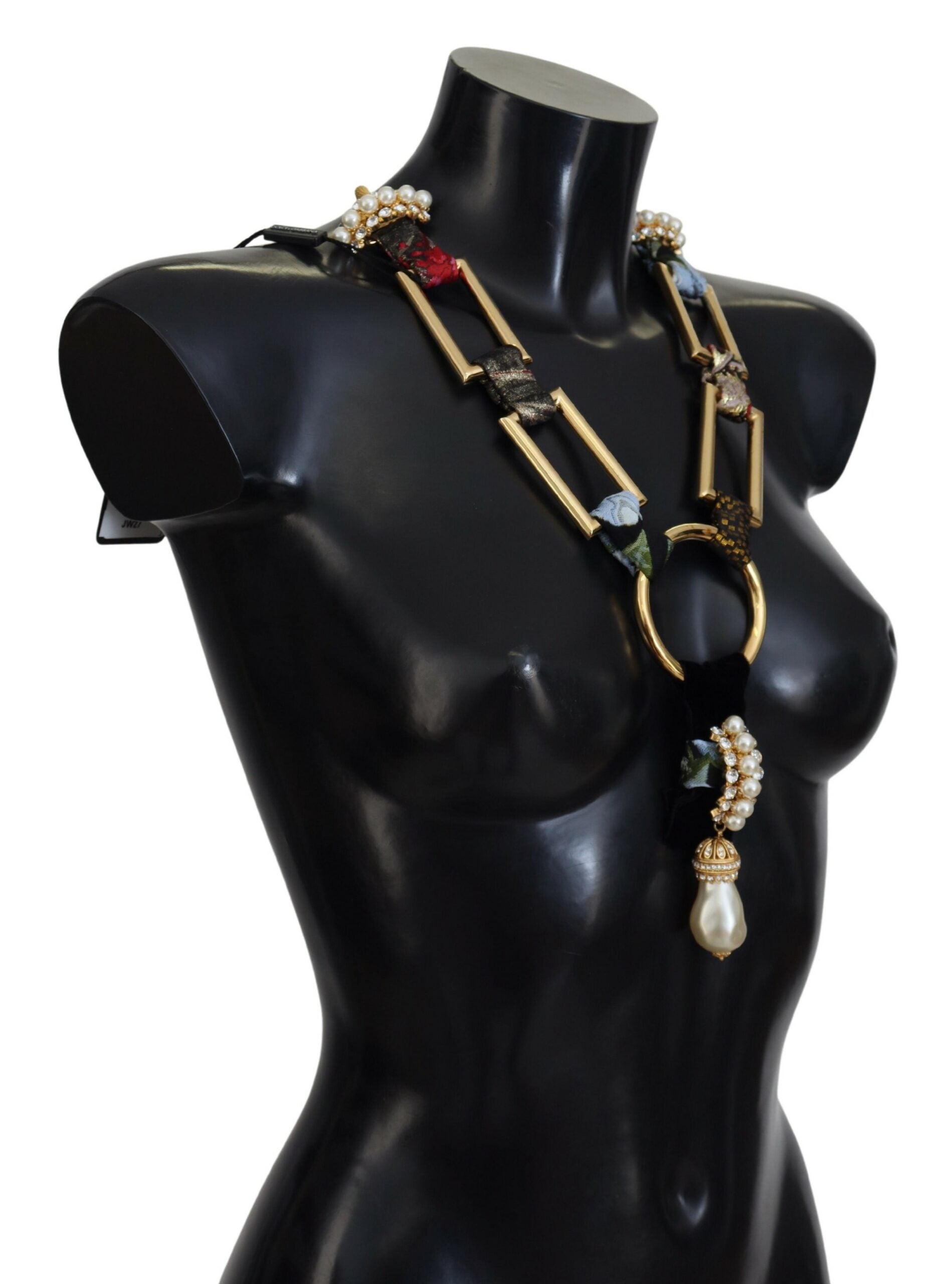 Dolce & Gabbana Elegant Gold Brass Pearl Statement Necklace - Luksusmuotia Dolce & Gabbana - Tutustu YVES JAVANNI® 