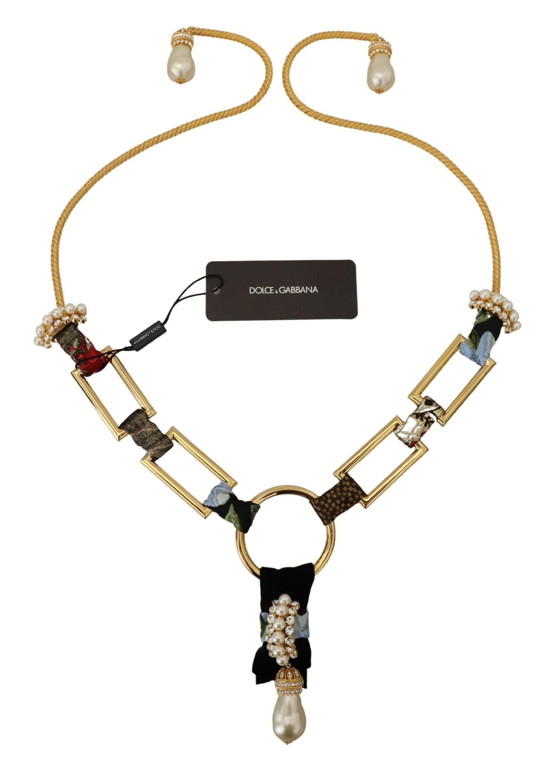 Dolce & Gabbana Elegant Gold Brass Pearl Statement Necklace - Luksusmuotia Dolce & Gabbana - Tutustu YVES JAVANNI® 