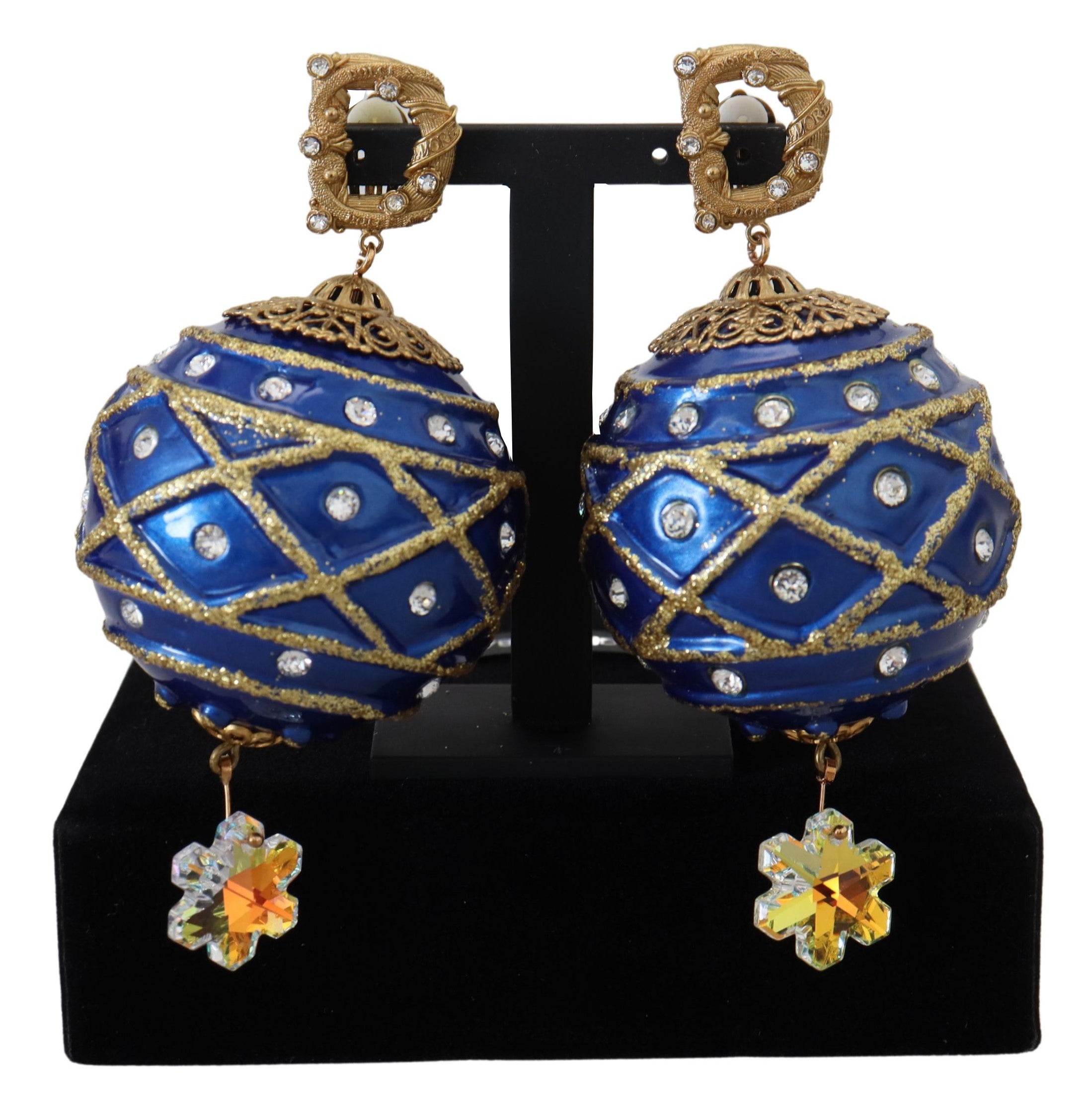 Dolce & Gabbana Elegant Dangling Crystal Christmas Ball Earrings - Luksusmuotia Dolce & Gabbana - Tutustu YVES JAVANNI® 