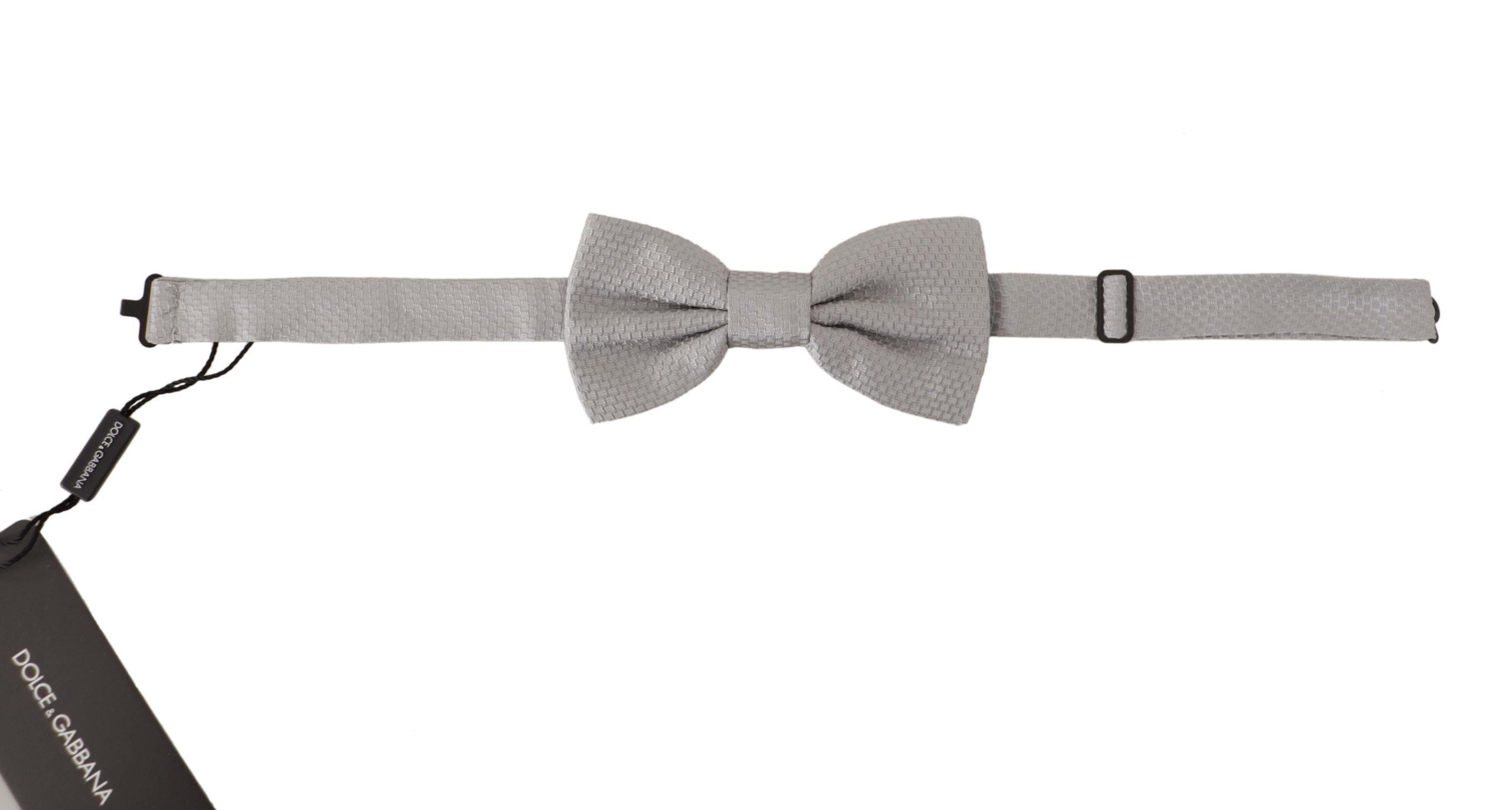 Dolce & Gabbana Chic Gray Silk Bow Tie - Luksusmuotia Dolce & Gabbana - Tutustu YVES JAVANNI® 