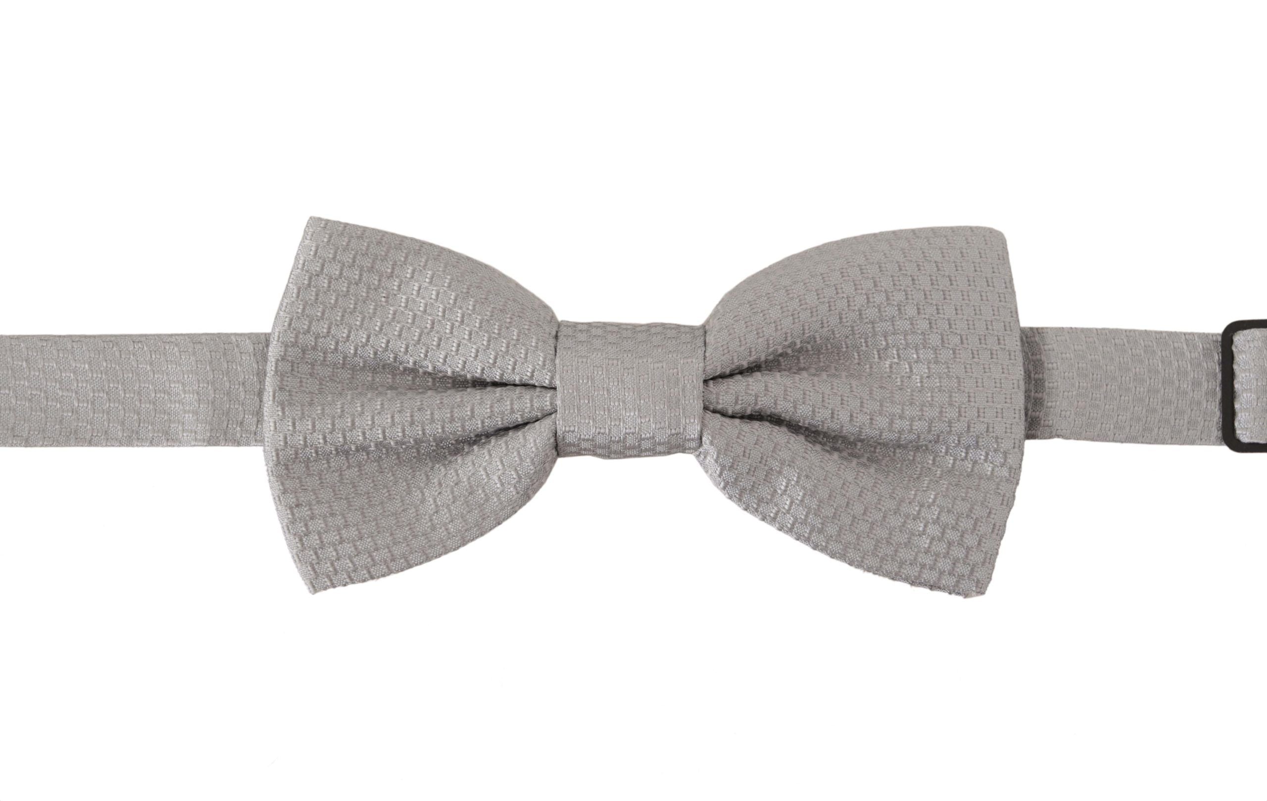 Dolce & Gabbana Chic Gray Silk Bow Tie - Luksusmuotia Dolce & Gabbana - Tutustu YVES JAVANNI® 