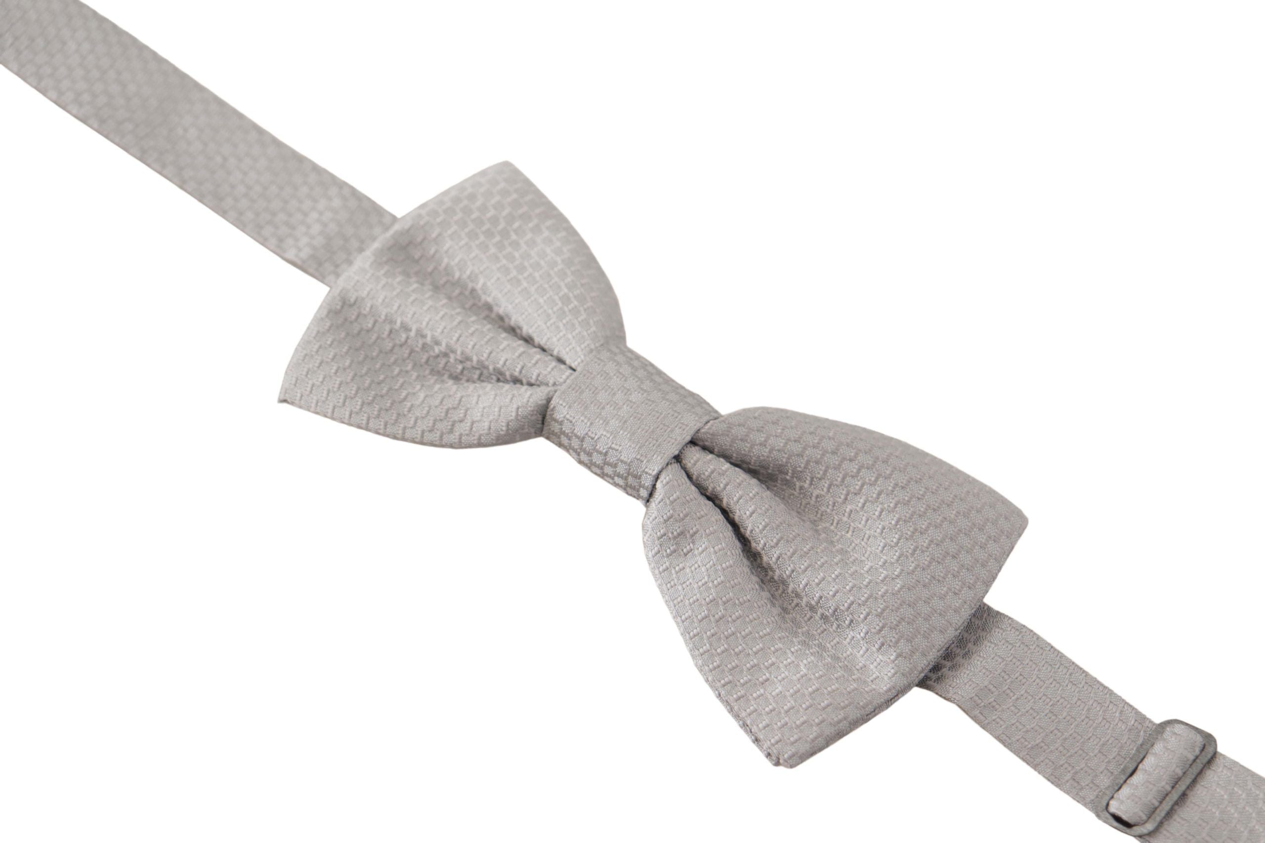 Dolce & Gabbana Chic Gray Silk Bow Tie - Luksusmuotia Dolce & Gabbana - Tutustu YVES JAVANNI® 