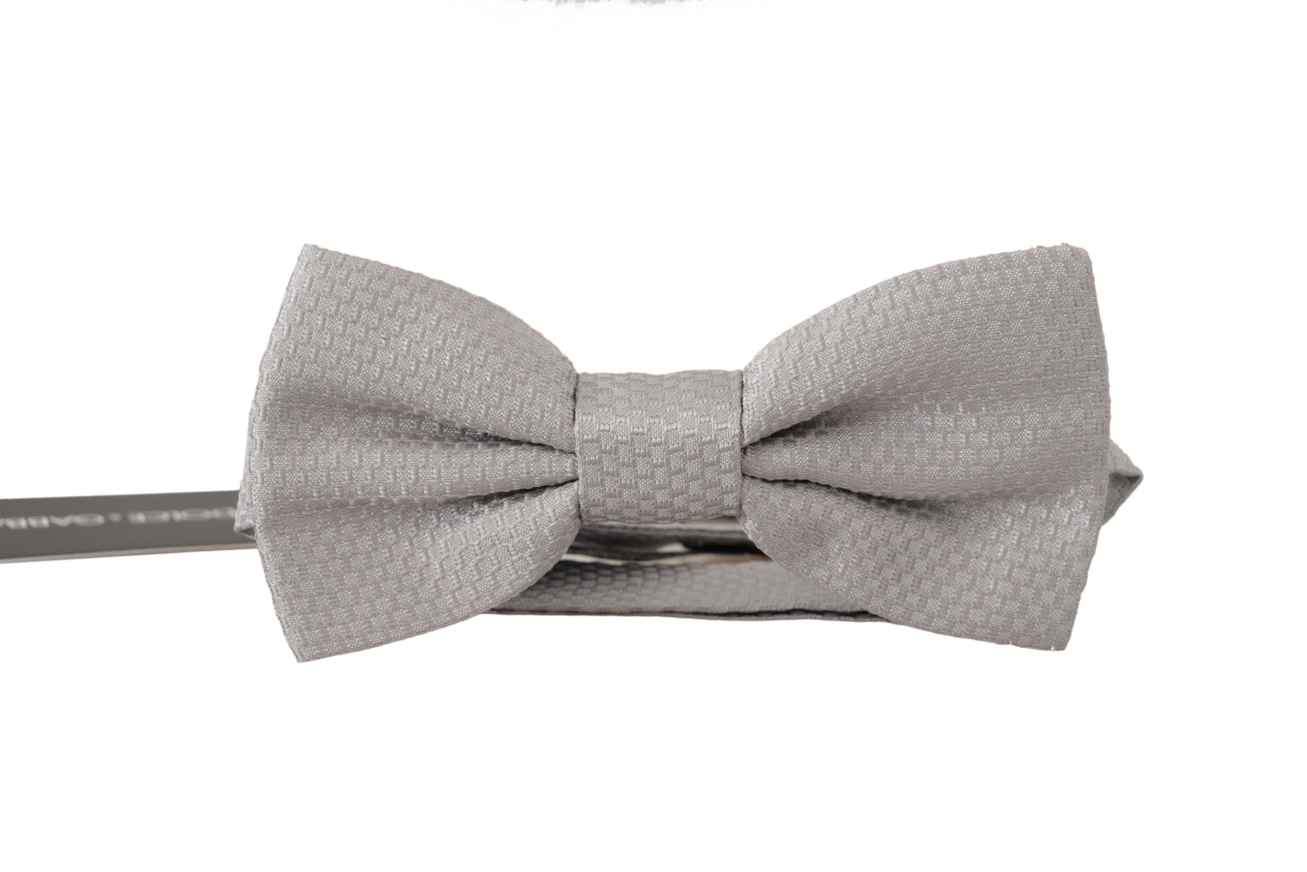 Dolce & Gabbana Chic Gray Silk Bow Tie - Luksusmuotia Dolce & Gabbana - Tutustu YVES JAVANNI® 