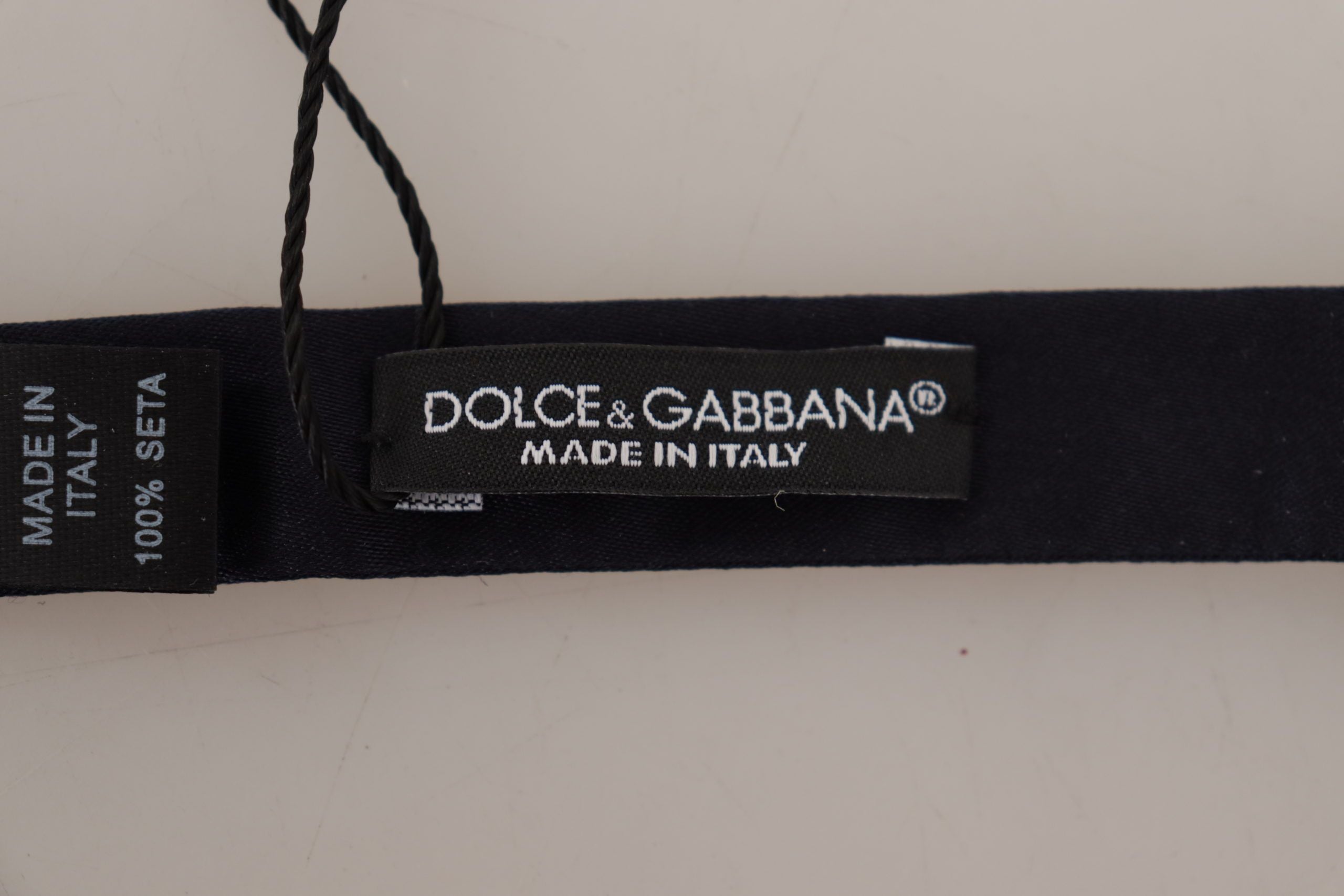 Dolce & Gabbana Elegant Blue Silk Bow Tie - Luksusmuotia Dolce & Gabbana - Tutustu YVES JAVANNI® 