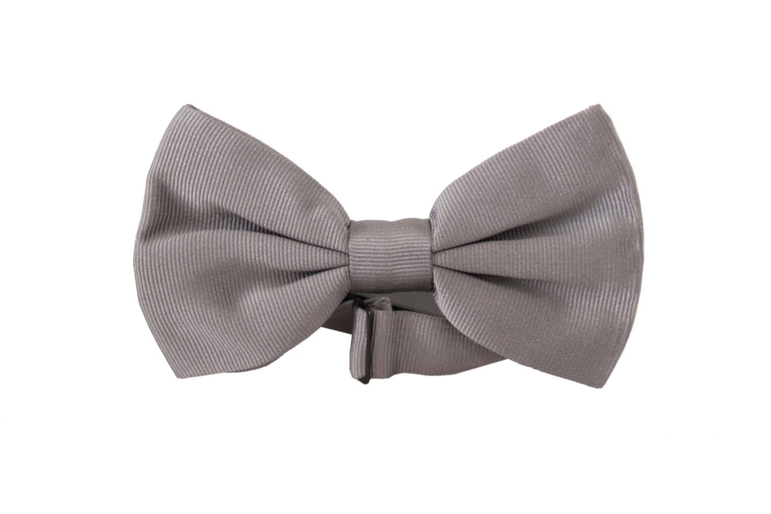 Dolce & Gabbana Elegant Gray Silk Bow Tie - Luksusmuotia Dolce & Gabbana - Tutustu YVES JAVANNI® 