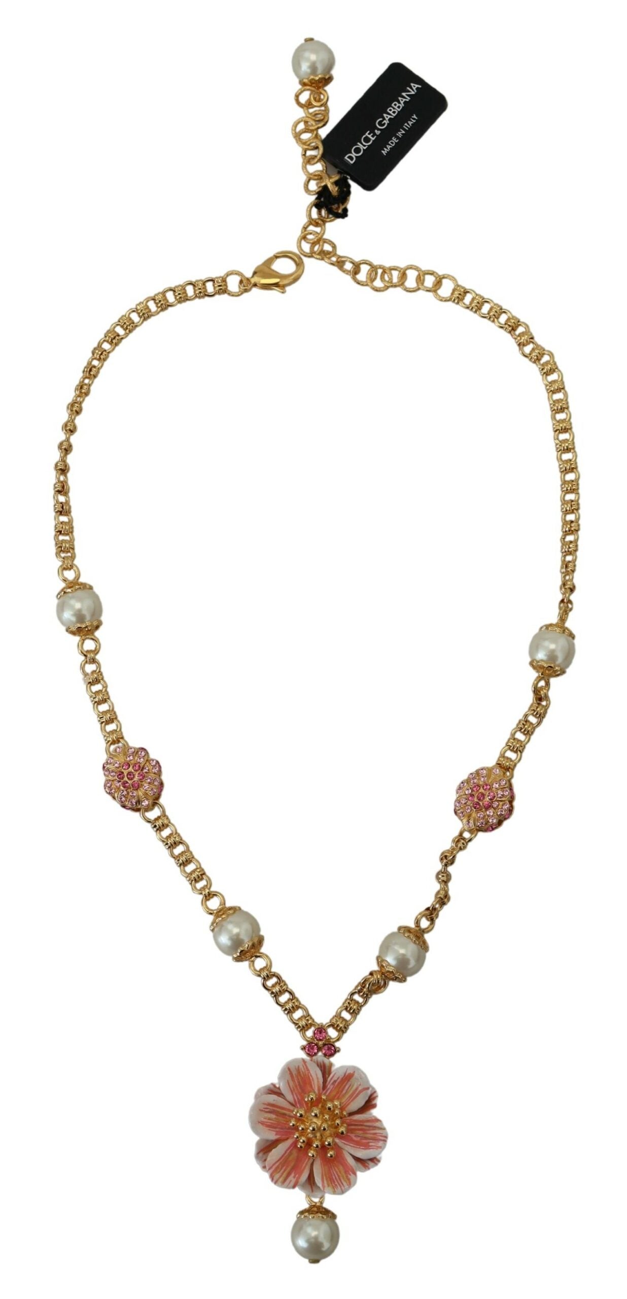 Dolce & Gabbana Elegant Floral Statement Charm Necklace - Luksusmuotia Dolce & Gabbana - Tutustu YVES JAVANNI® 