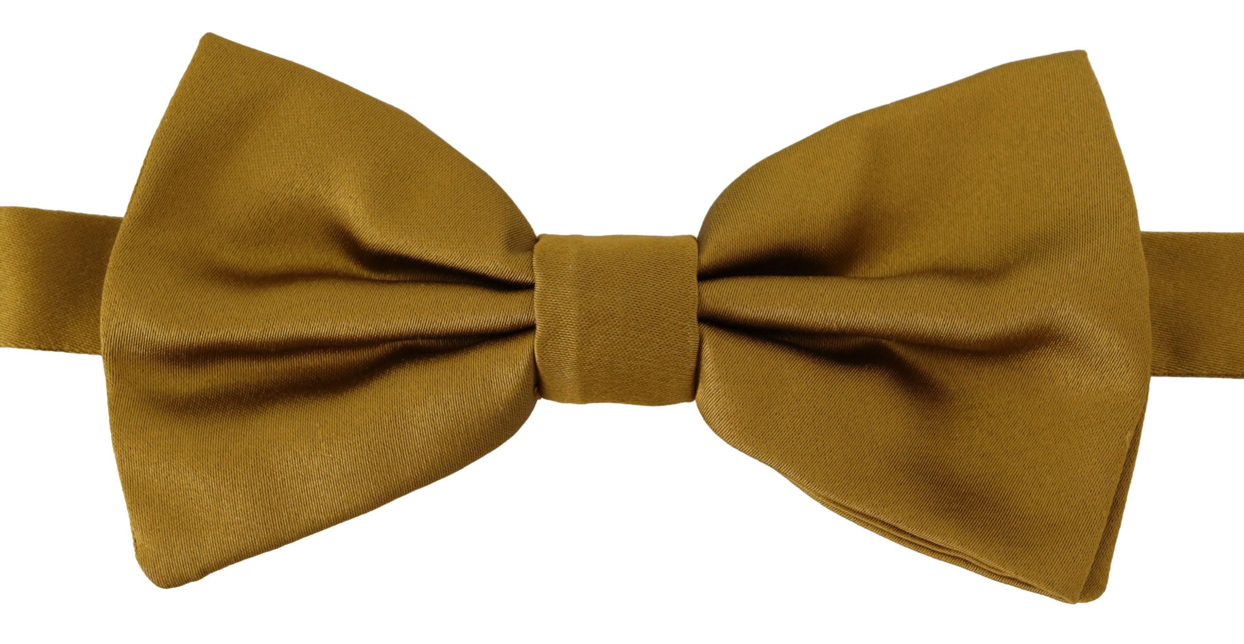 Dolce & Gabbana Elegant Mustard Yellow Silk Bow Tie - Luksusmuotia Dolce & Gabbana - Tutustu YVES JAVANNI® 