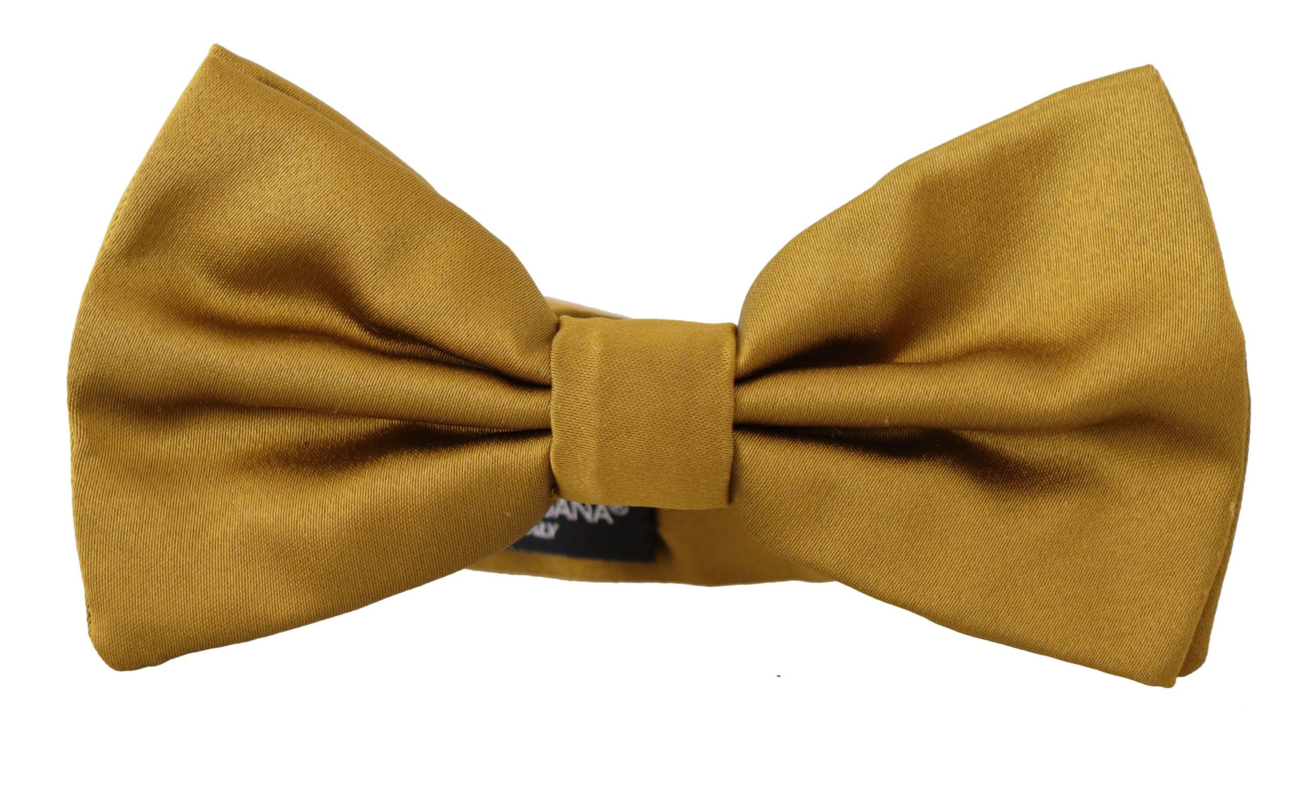 Dolce & Gabbana Elegant Mustard Yellow Silk Bow Tie - Luksusmuotia Dolce & Gabbana - Tutustu YVES JAVANNI® 