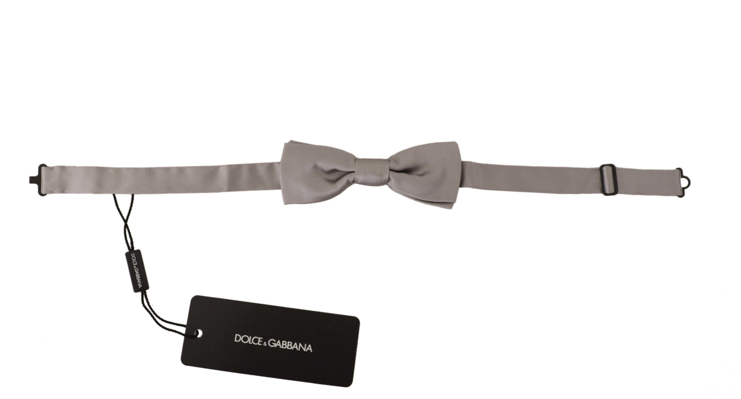 Dolce & Gabbana Elegant Silver Silk Bow Tie for Sophisticated Evening - Luksusmuotia Dolce & Gabbana - Tutustu YVES JAVANNI® 