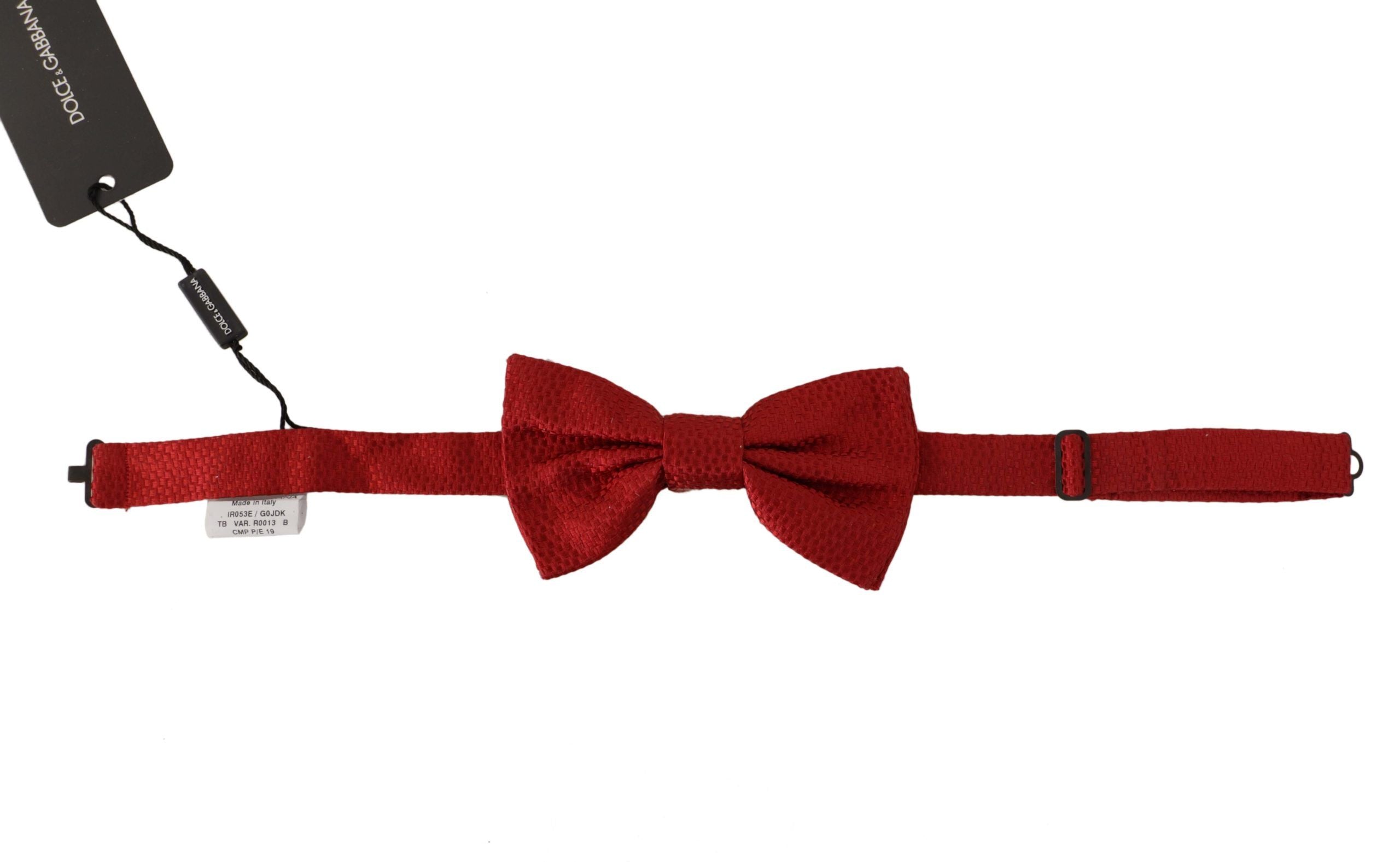 Dolce & Gabbana Elegant Red Silk Bow Tie - Luksusmuotia Dolce & Gabbana - Tutustu YVES JAVANNI® 