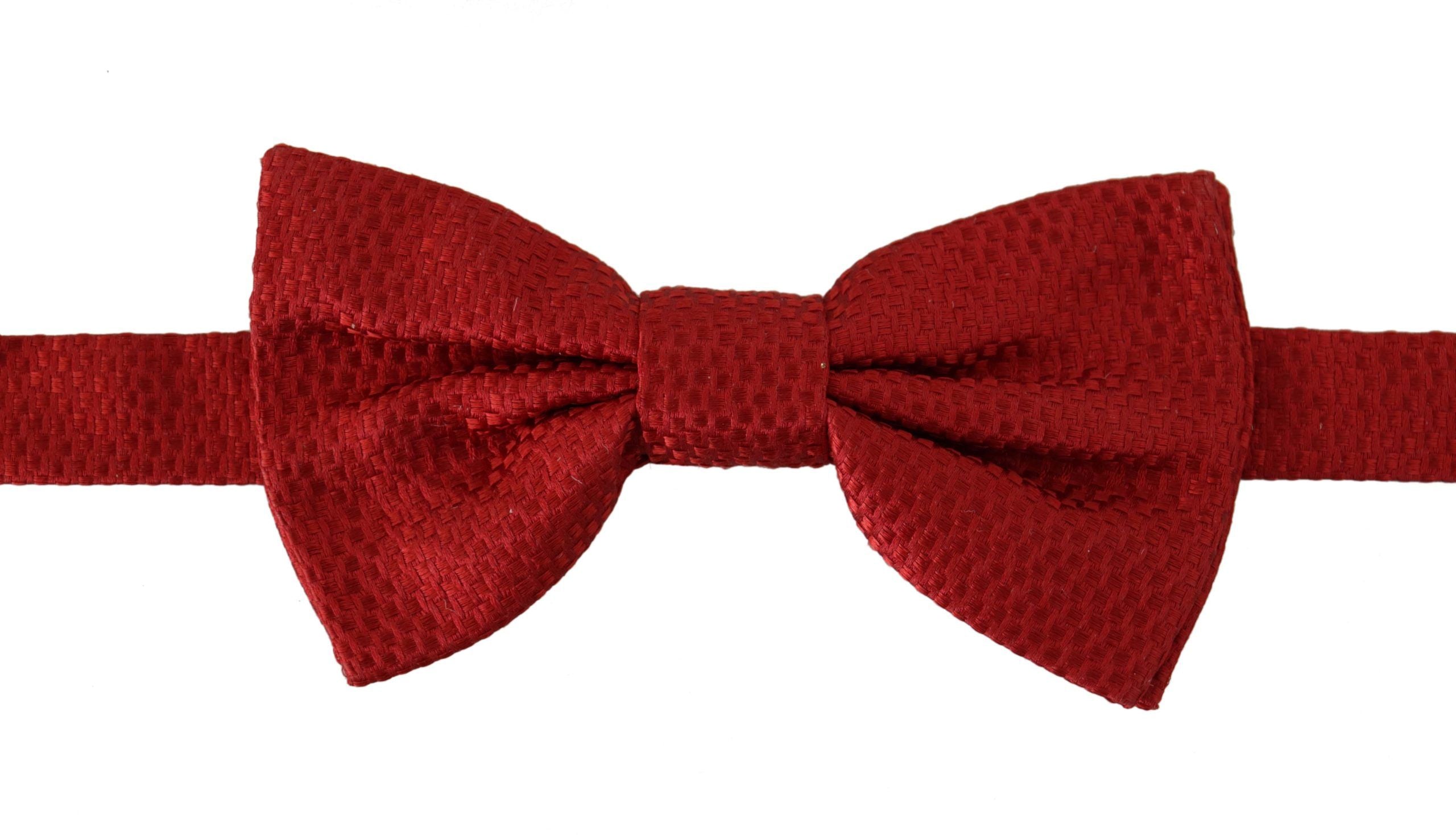 Dolce & Gabbana Elegant Red Silk Bow Tie - Luksusmuotia Dolce & Gabbana - Tutustu YVES JAVANNI® 