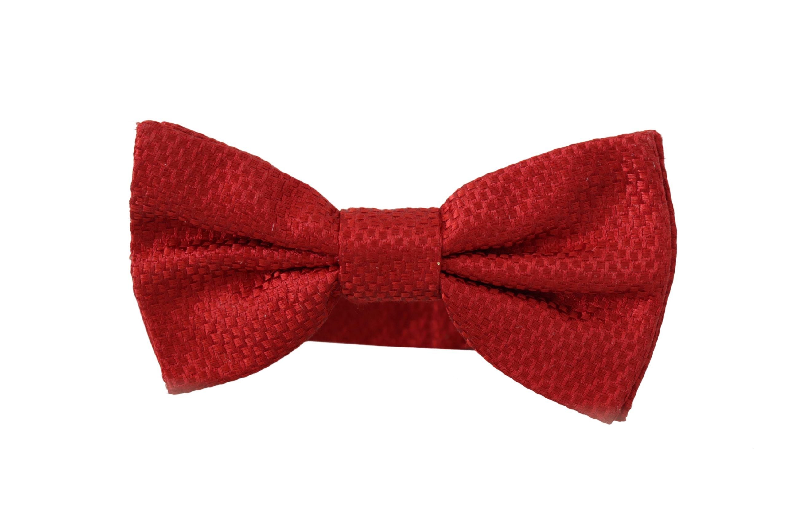 Dolce & Gabbana Elegant Red Silk Bow Tie - Luksusmuotia Dolce & Gabbana - Tutustu YVES JAVANNI® 