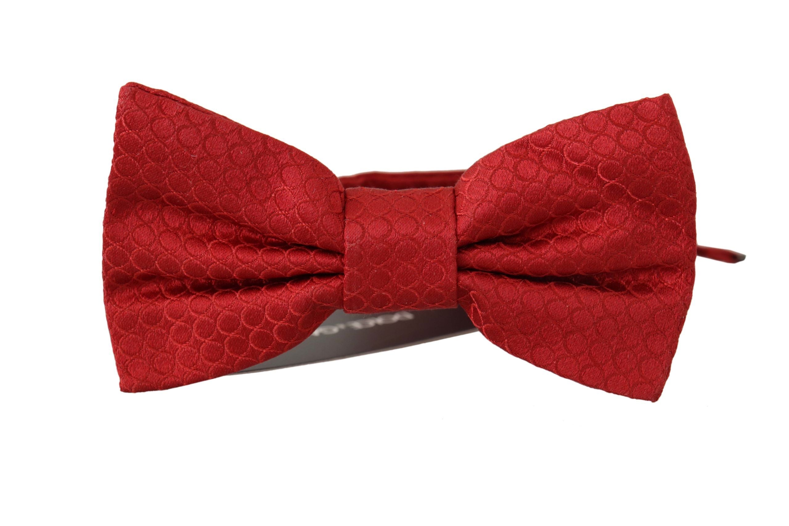 Dolce & Gabbana Elegant Red Silk Tied Bow Tie - Luksusmuotia Dolce & Gabbana - Tutustu YVES JAVANNI® 