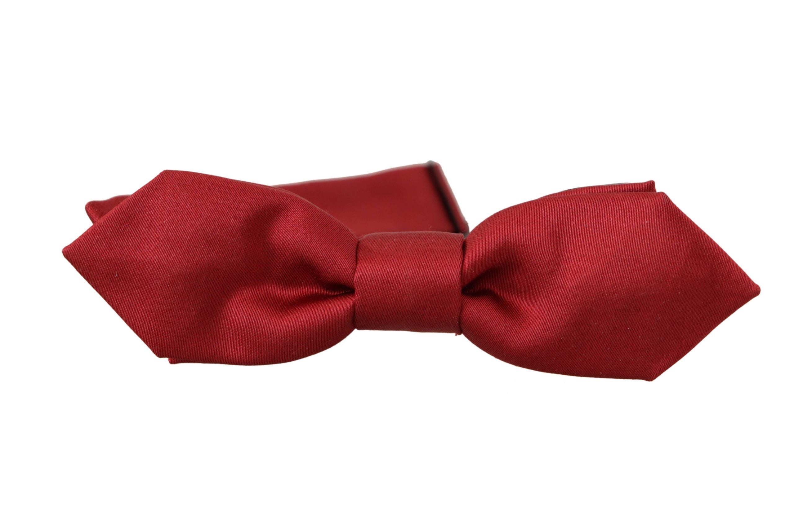 Dolce & Gabbana Elegant Red Silk Bow Tie - Luksusmuotia Dolce & Gabbana - Tutustu YVES JAVANNI® 