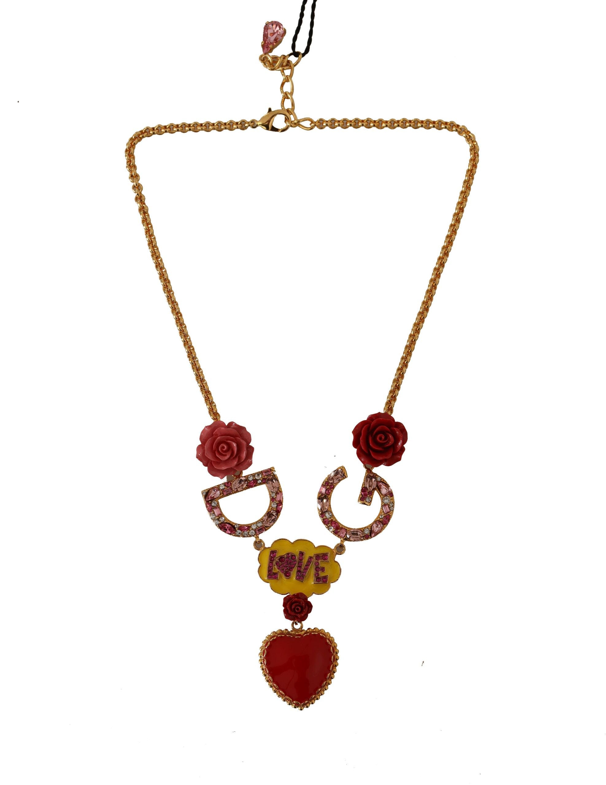 Dolce & Gabbana Glamorous Gold Crystal Charm Necklace - Luksusmuotia Dolce & Gabbana - Tutustu YVES JAVANNI® 