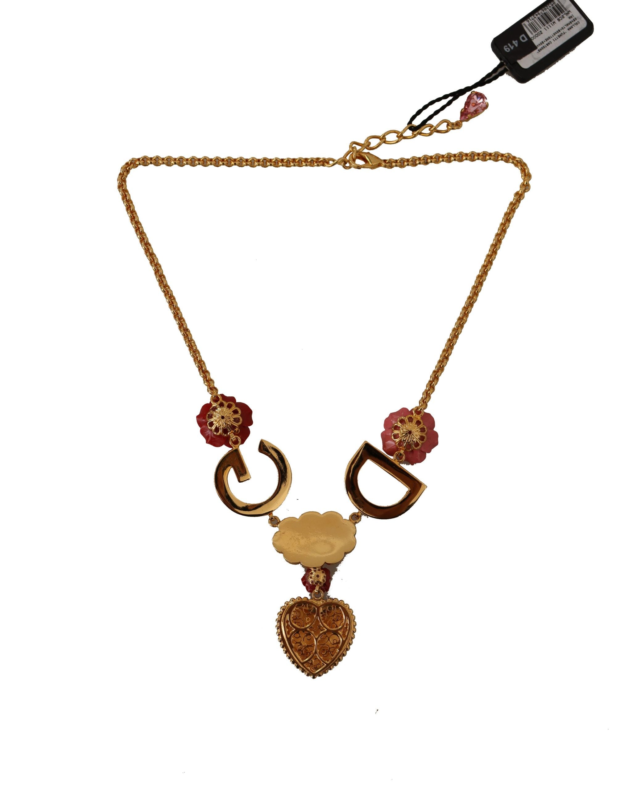 Dolce & Gabbana Glamorous Gold Crystal Charm Necklace - Luksusmuotia Dolce & Gabbana - Tutustu YVES JAVANNI® 