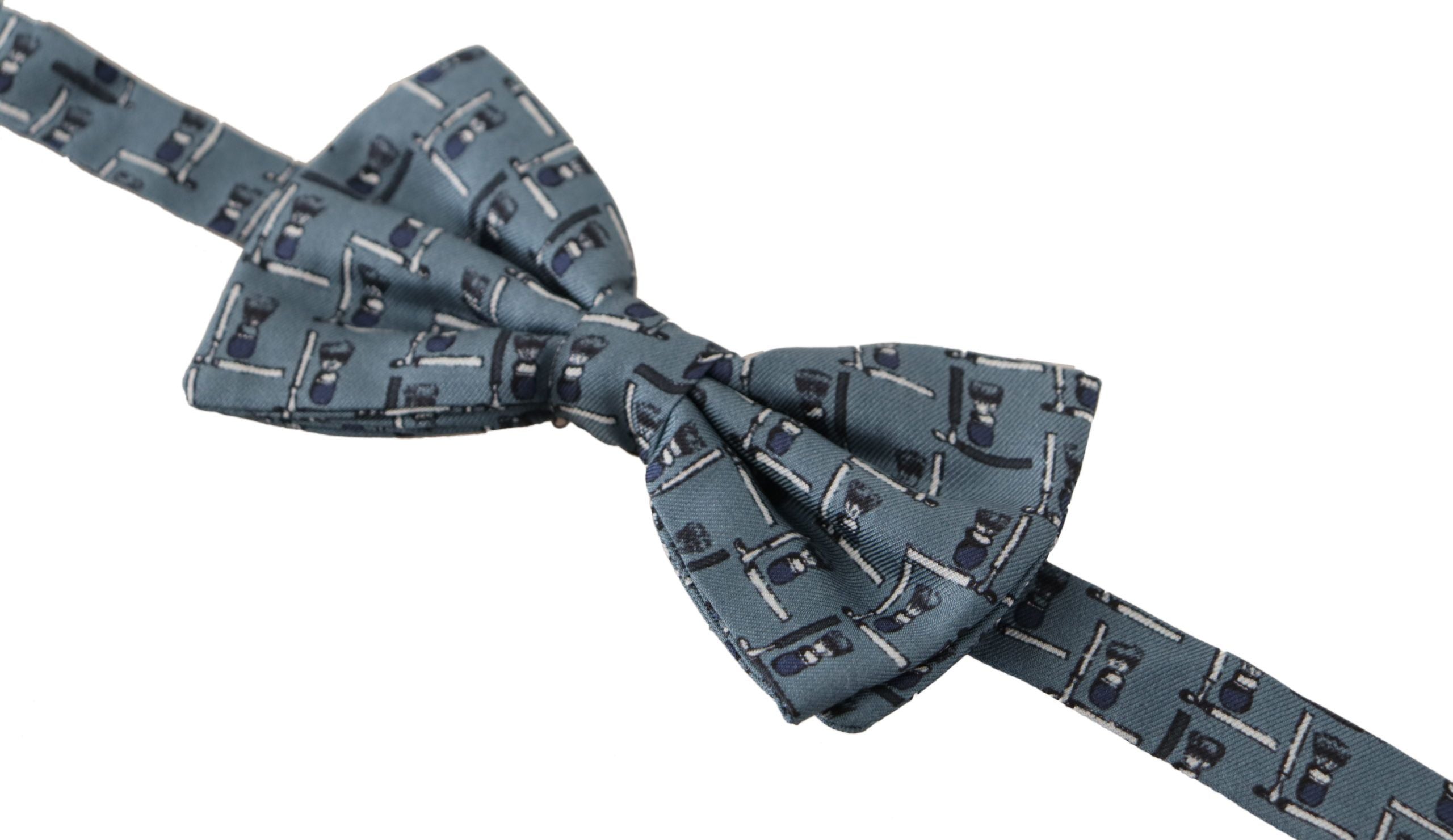 Dolce & Gabbana Elegant Silk Blue Bow Tie - Luksusmuotia Dolce & Gabbana - Tutustu YVES JAVANNI® 