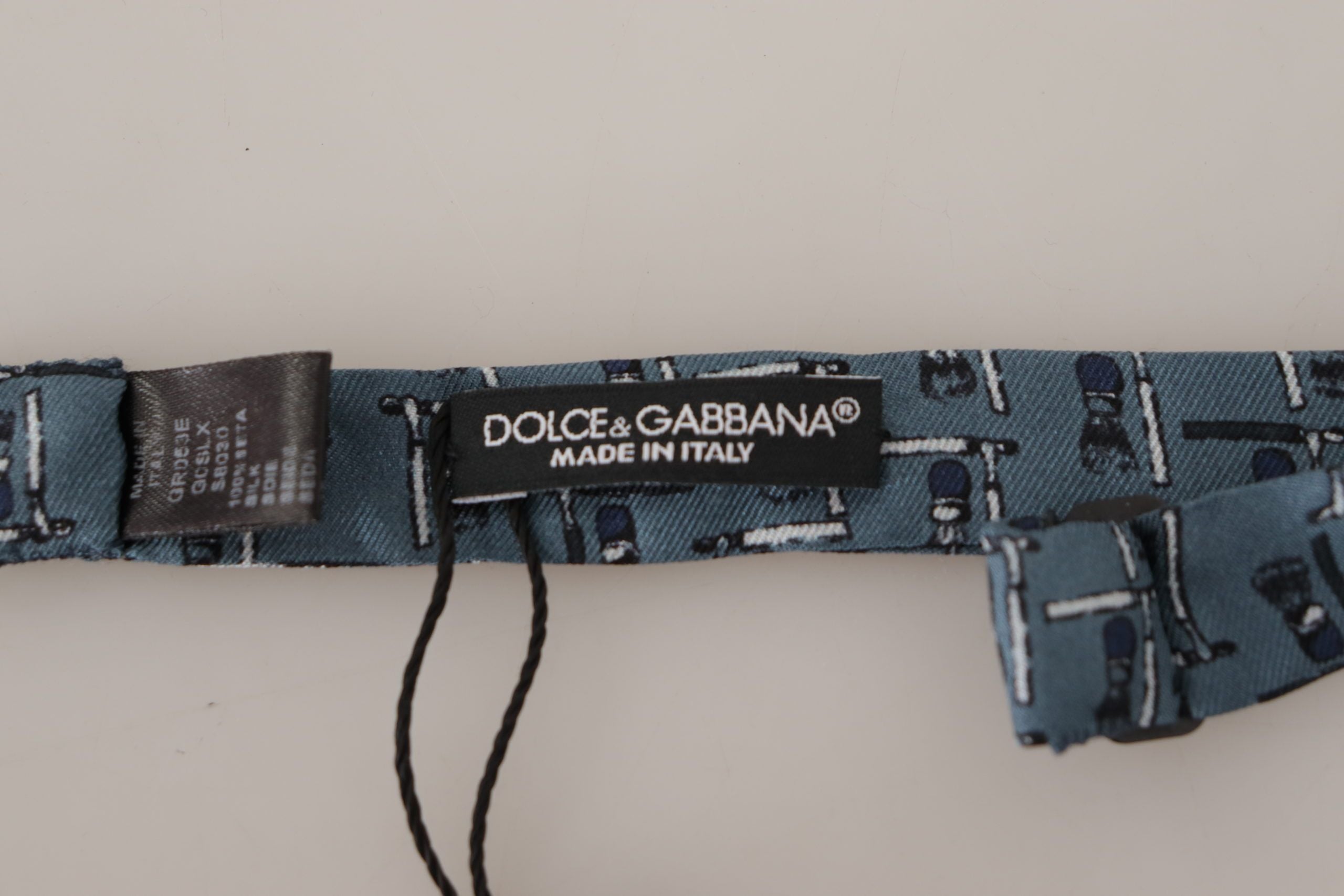 Dolce & Gabbana Elegant Silk Blue Bow Tie - Luksusmuotia Dolce & Gabbana - Tutustu YVES JAVANNI® 