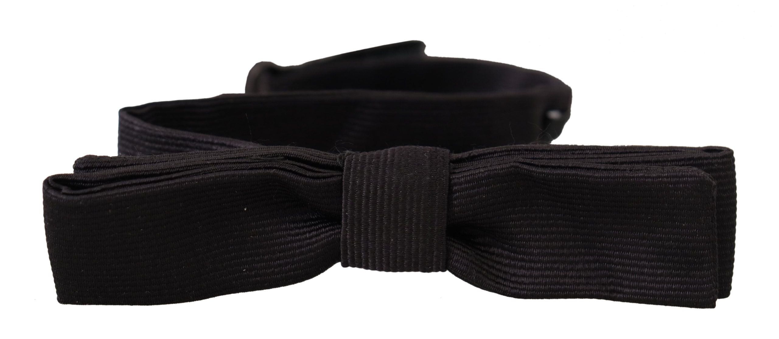 Dolce & Gabbana Elegant Silk Black Bow Tie - Luksusmuotia Dolce & Gabbana - Tutustu YVES JAVANNI® 