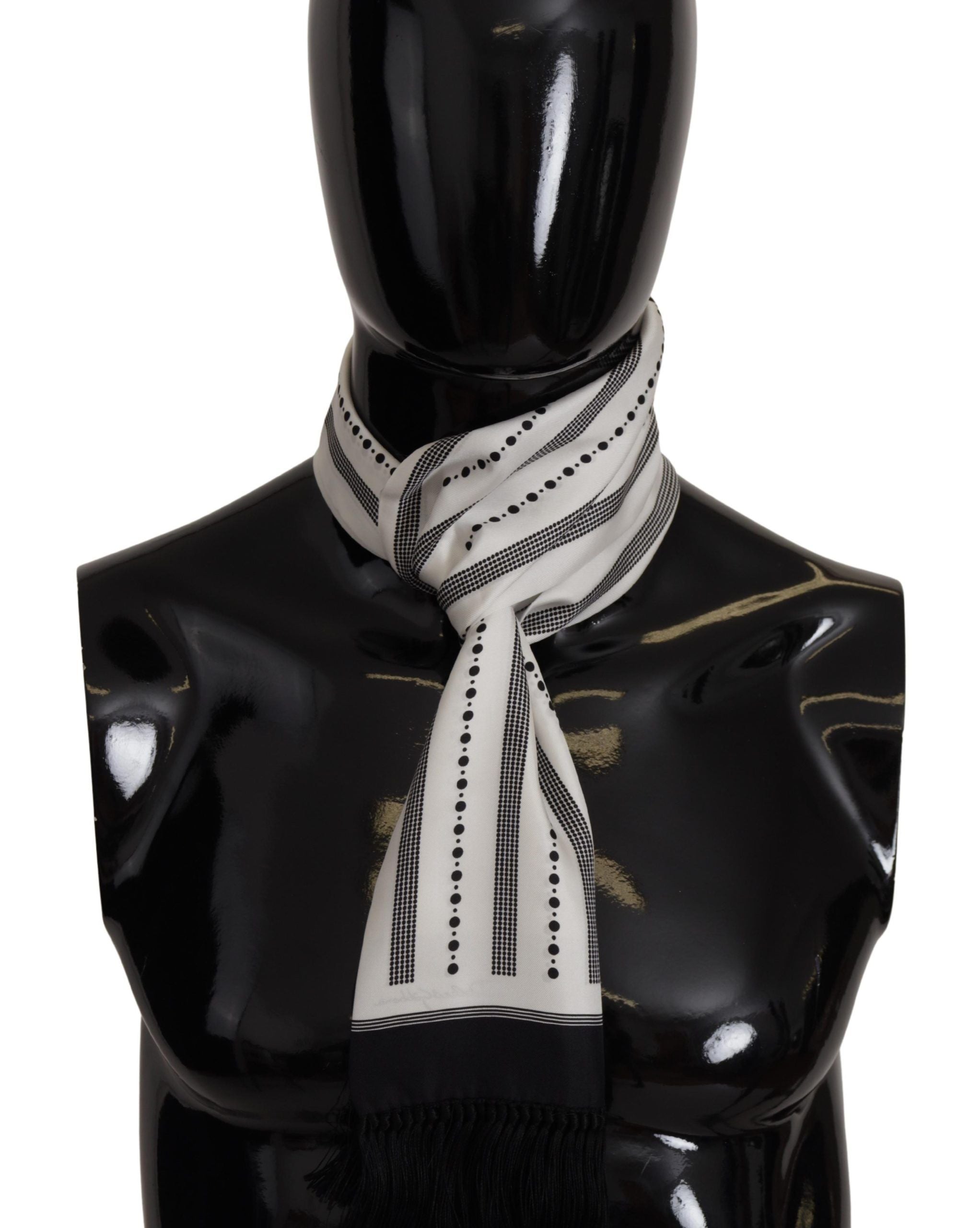 Dolce & Gabbana Elegant Monochrome Silk Men's Scarf - Luksusmuotia Dolce & Gabbana - Tutustu YVES JAVANNI® 