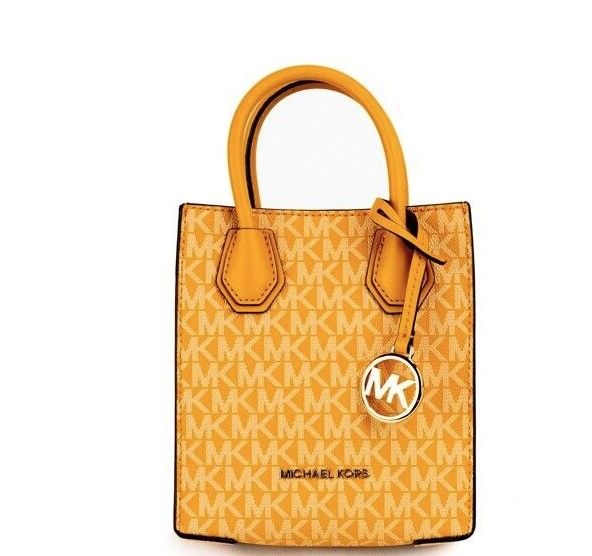 Michael Kors Mercer XS Honeycomb Gold Signature PVC North South Shopper Crossbody Bag - Luksusmuotia Michael Kors - Tutustu YVES JAVANNI® 